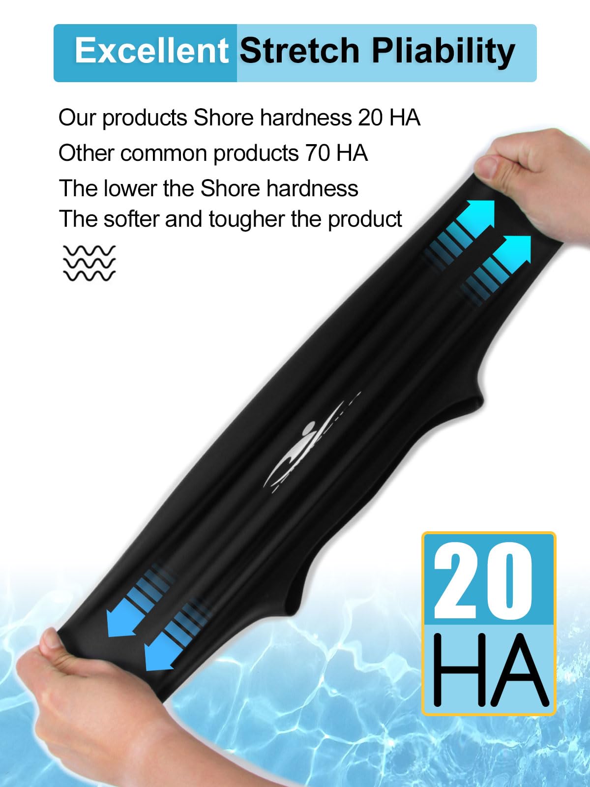 Large Swim Cap for Long Hair, Dreadlocks, Weaves, Hair Extensions, Braids, Curls & Afros - Waterproof Silicone Swimming Cap for Women & Men, Comfortable for Pool, Beach & Training (Black, L)