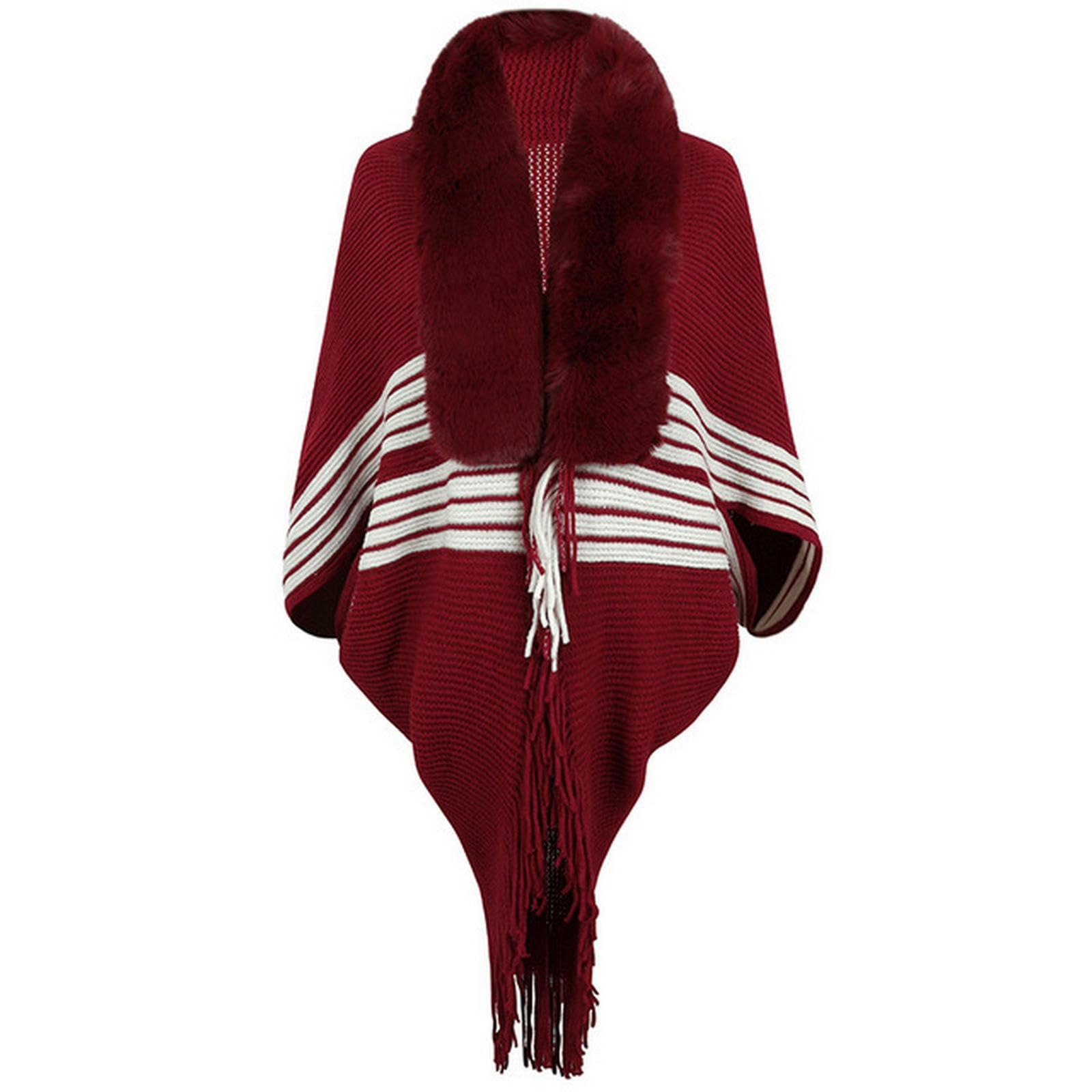 MdybF Poncho Donna Sigate Invernali Autunnali Maglioni Poncho A Maglia Maglieria Maglione A V-Collo Irregolareponcho