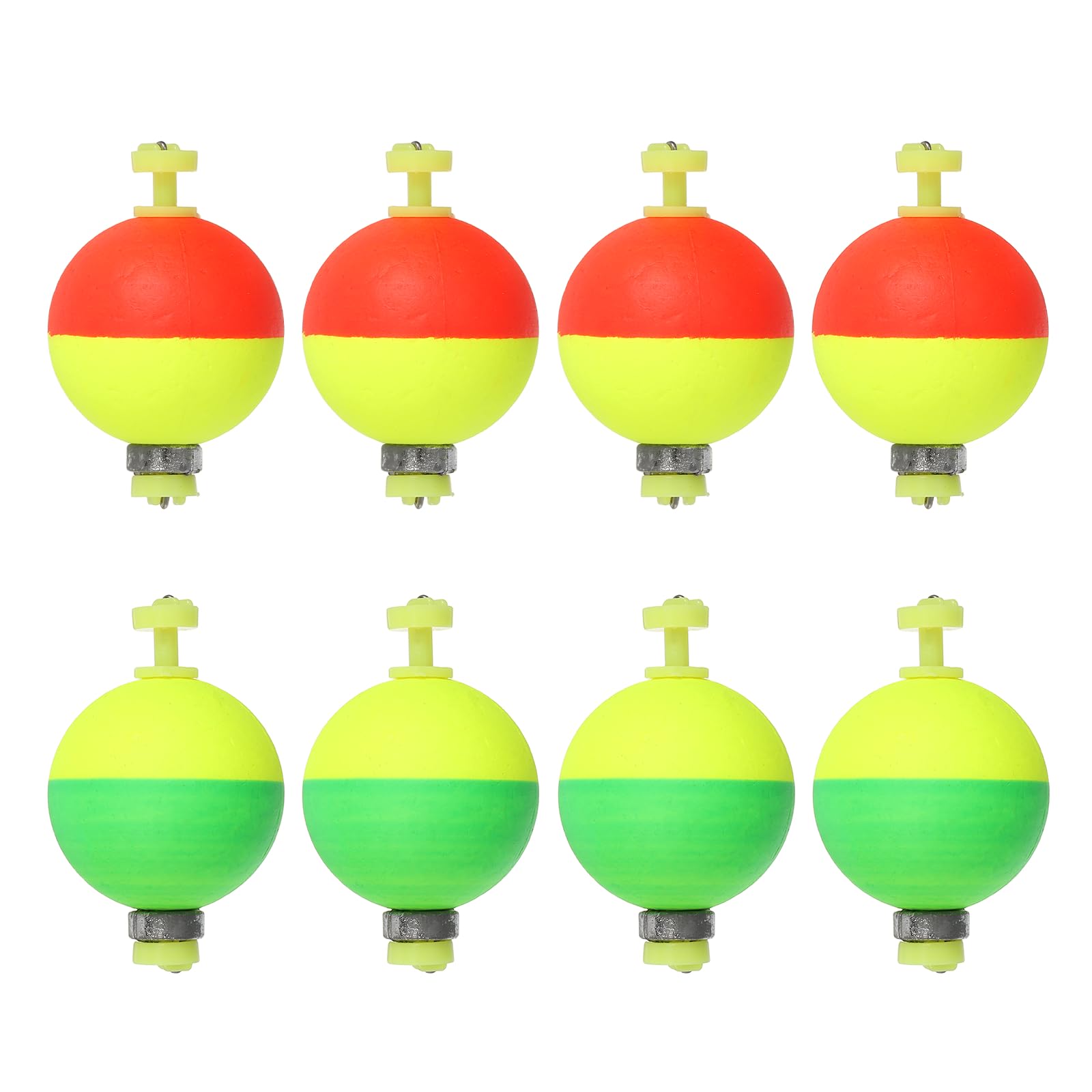 YELARXI Fishing Floats, 1.3In Float Slip Bobber with Weight Pendant Fishing Tackle for Saltwater Freshwater Fishing Tackle (8 Pack, Red/Green)
