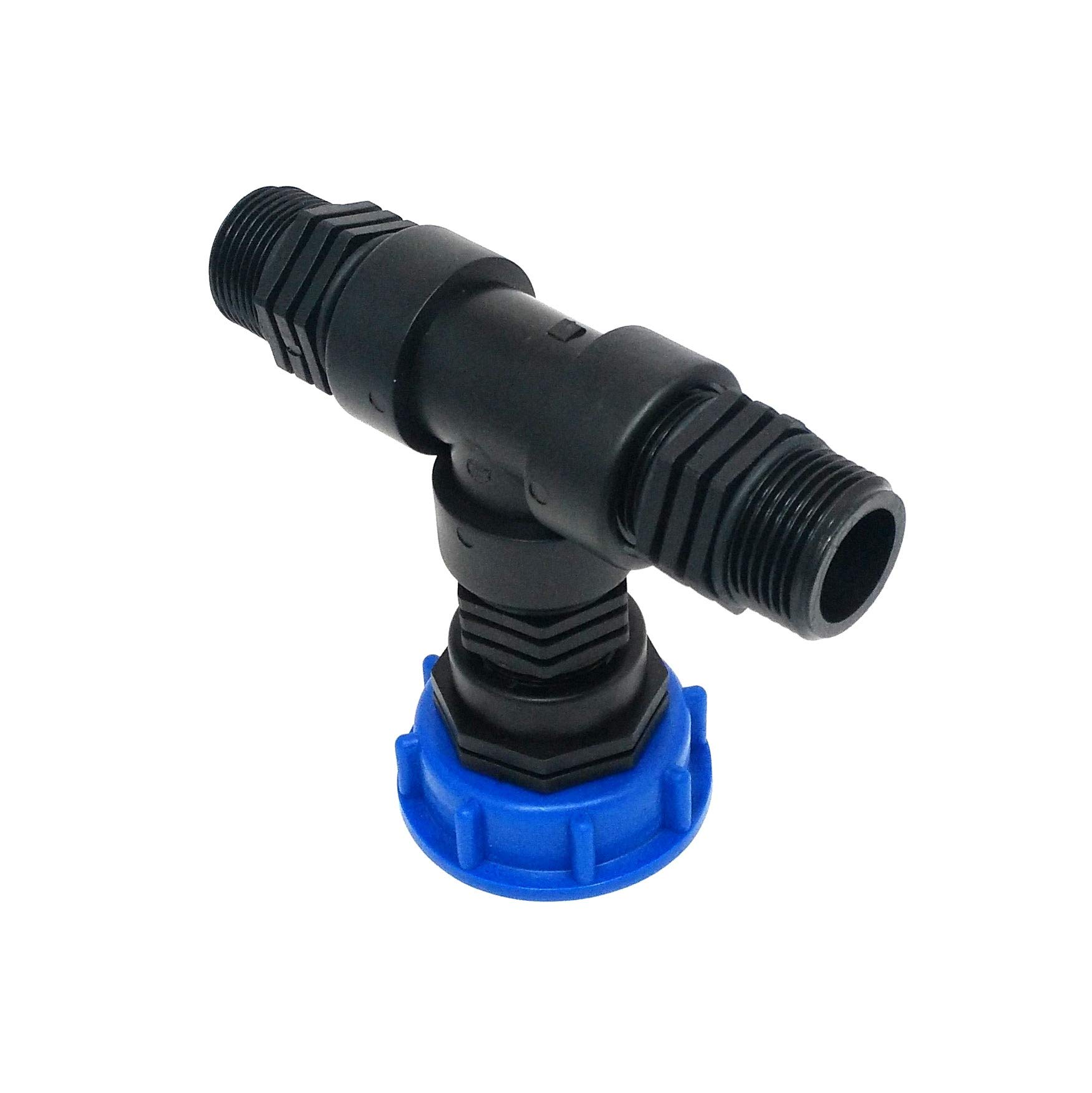 CMTech GmbH Montagetechnik*CM29082938282 Cap Screw Fitting S60x6 with 3X Double Nipple + T Piece IBC Container Accessories Rainwater Tank Adapter Fitting Canister