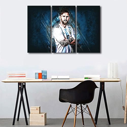 Miniatura 254 de TISHIRON 3 paneles CR7 Cristiano Ronaldo - Póster en lienzo para decoración de pared, pelota deportiva, casa moderna, para club, arena, sala