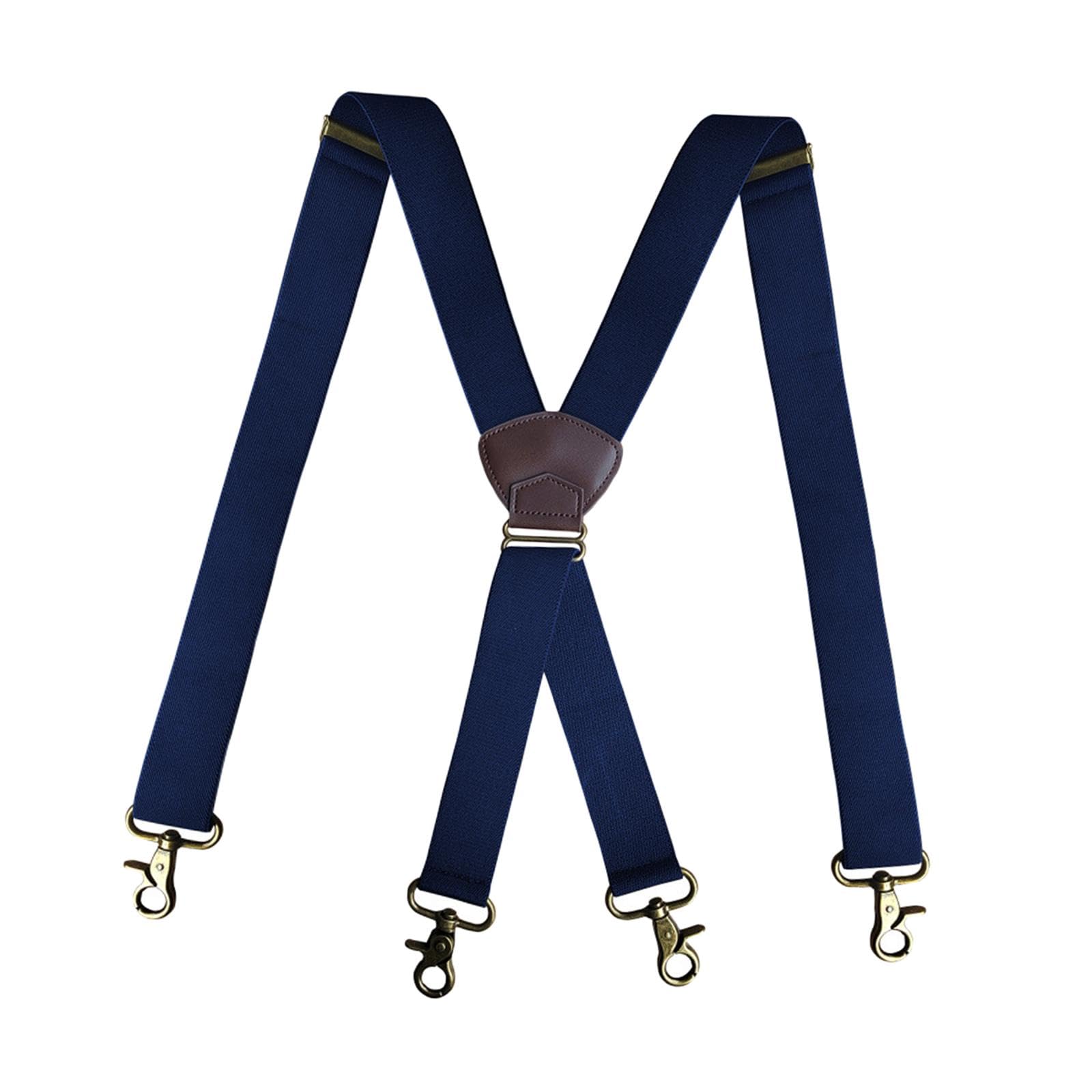 merishopp Men Suspenders Durable Fashion Trouser Pants Braces for suits Party Shopping Navy Blue|Clothing Shoes & Accessories | Mens Accessories |1 Suspenders-picture-38
