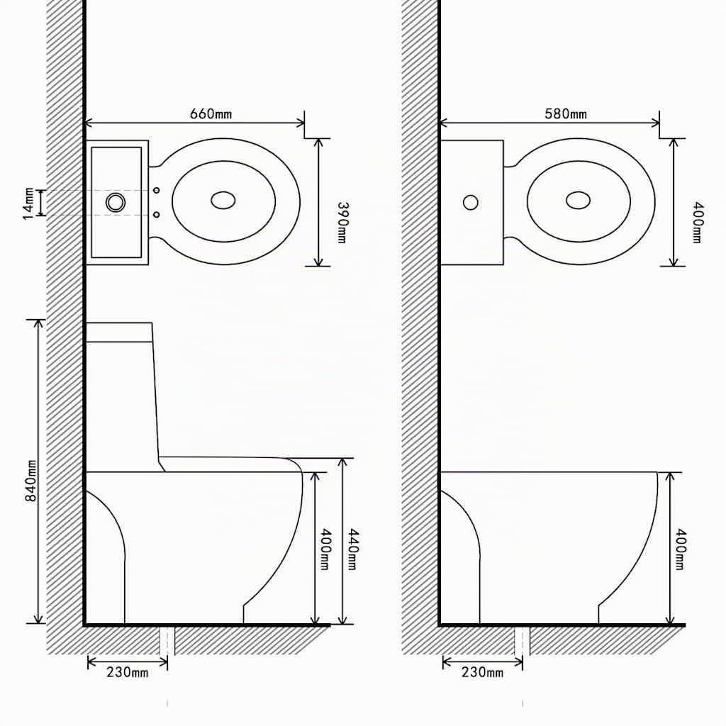 vidaXL Juego de váter WC y bidé de cerámica blanco