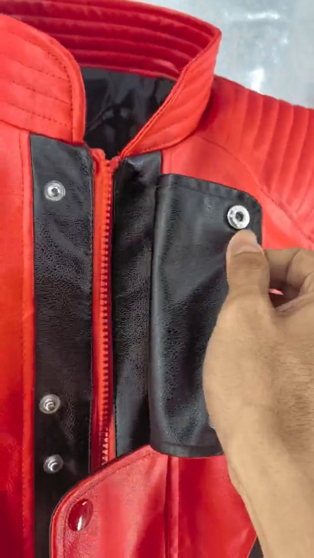 Amazon.com: HIMJOK Halloween Red Leather Thriller Jacket for