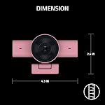 Razer Kiyo V2 X Streaming Webcam: 1440p 60 FPS - Auto Focus - Built-in Microphone - Wide Angle Lense - Integrated Privacy Shutter - Works with OBS, Xsplit, Streamlabs, Discord, Zoom, Teams - Pink