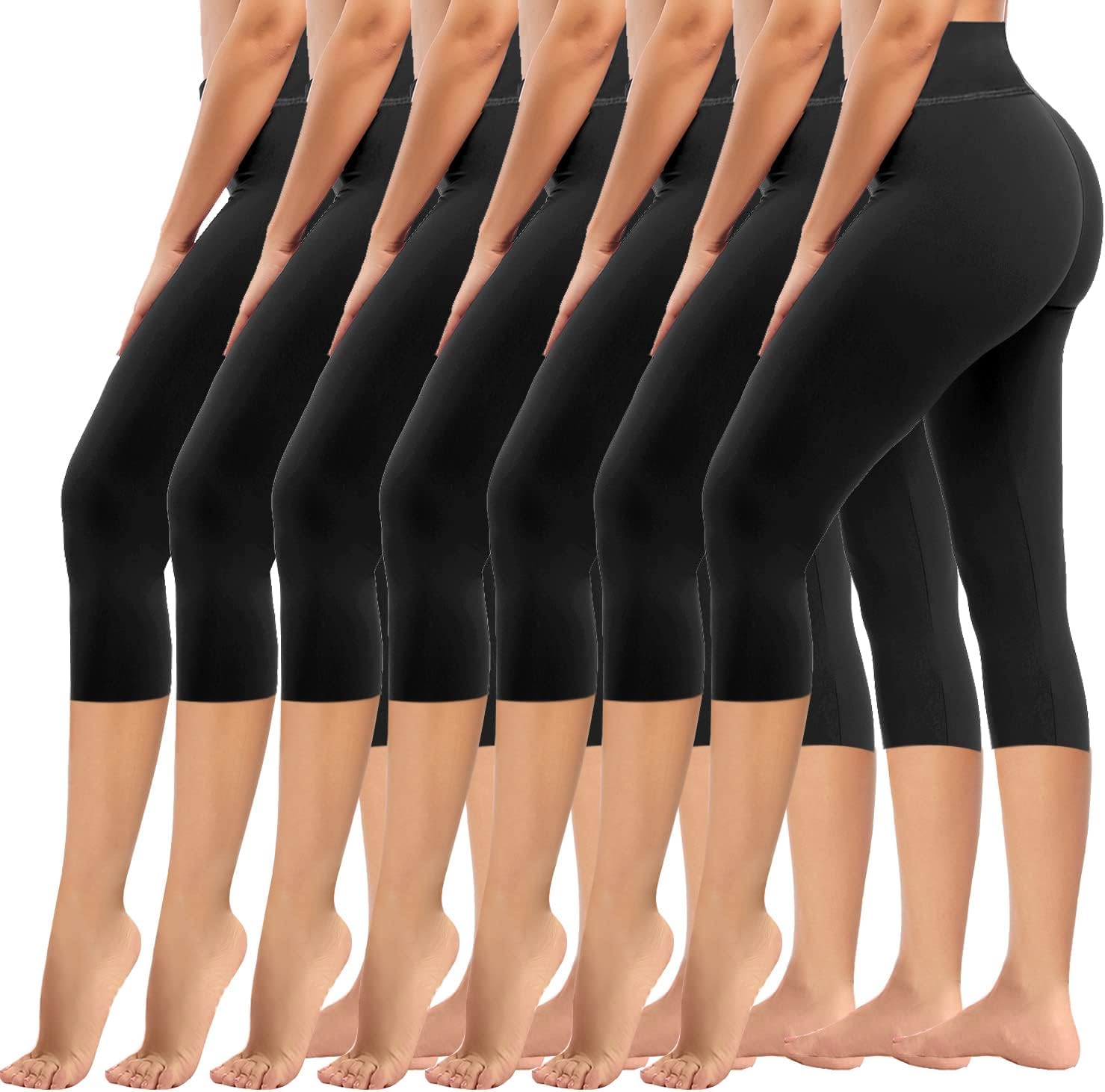 we fleece 7 Pack High Waisted Leggings for Women Tummy Control Soft Workout Athletic Yoga Pants
