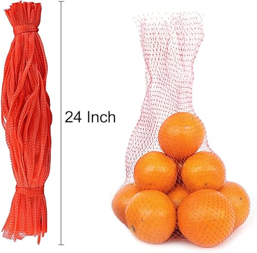 Miniatura 9 de Bolsas de malla de plástico, bolsas de hervir mariscos de 24 pulgadas para cocinar cangrejos y mariscos (rojo, 50 unidades)