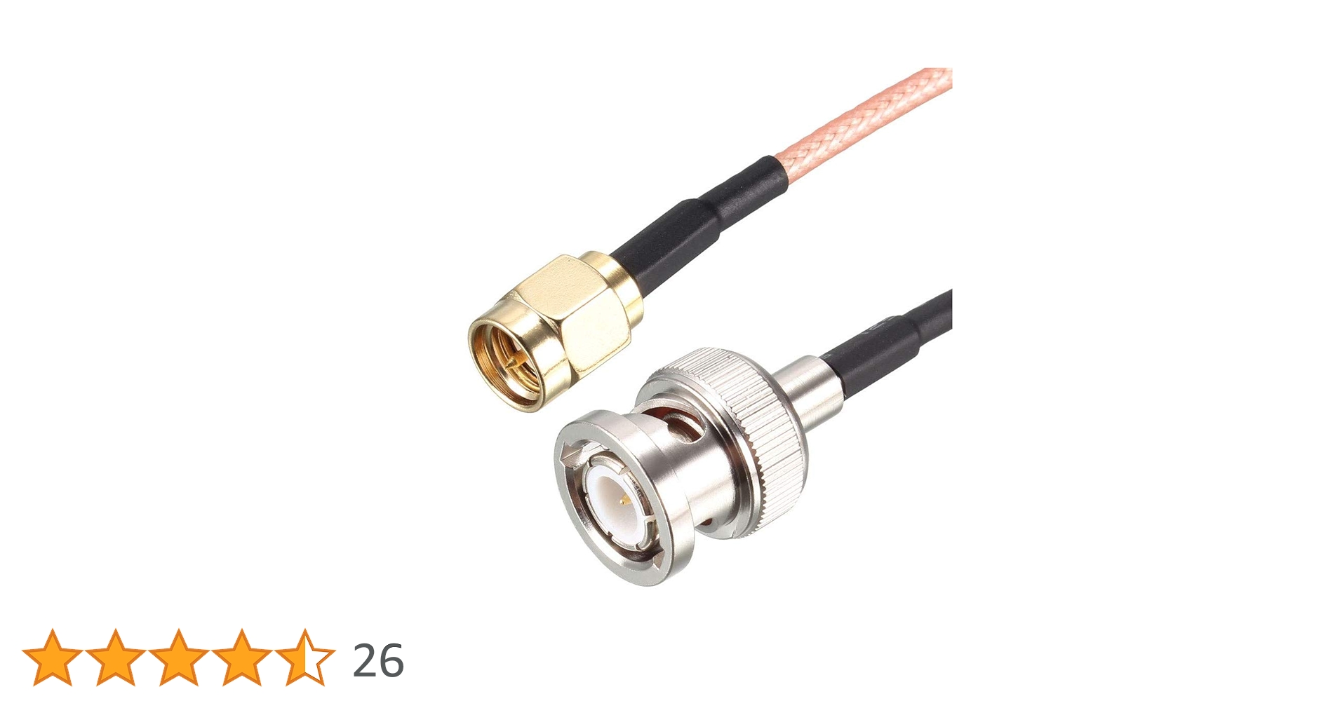 BNCケーブル　BELDEN良音質 CA2048 RG-174/U同軸ケーブル、ネジ端子ピン-オス型BNC、1219 mm