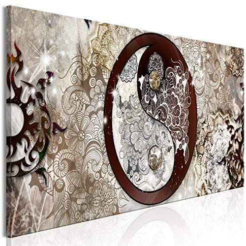 murando Impression sur Toile intissee Astratto 150x50 cm Impression sur Toile intisse 1 Piece Tableau Liege Absorption Acoustique Tableau Decoration Murale Yin Yang p-A-0036-b-a