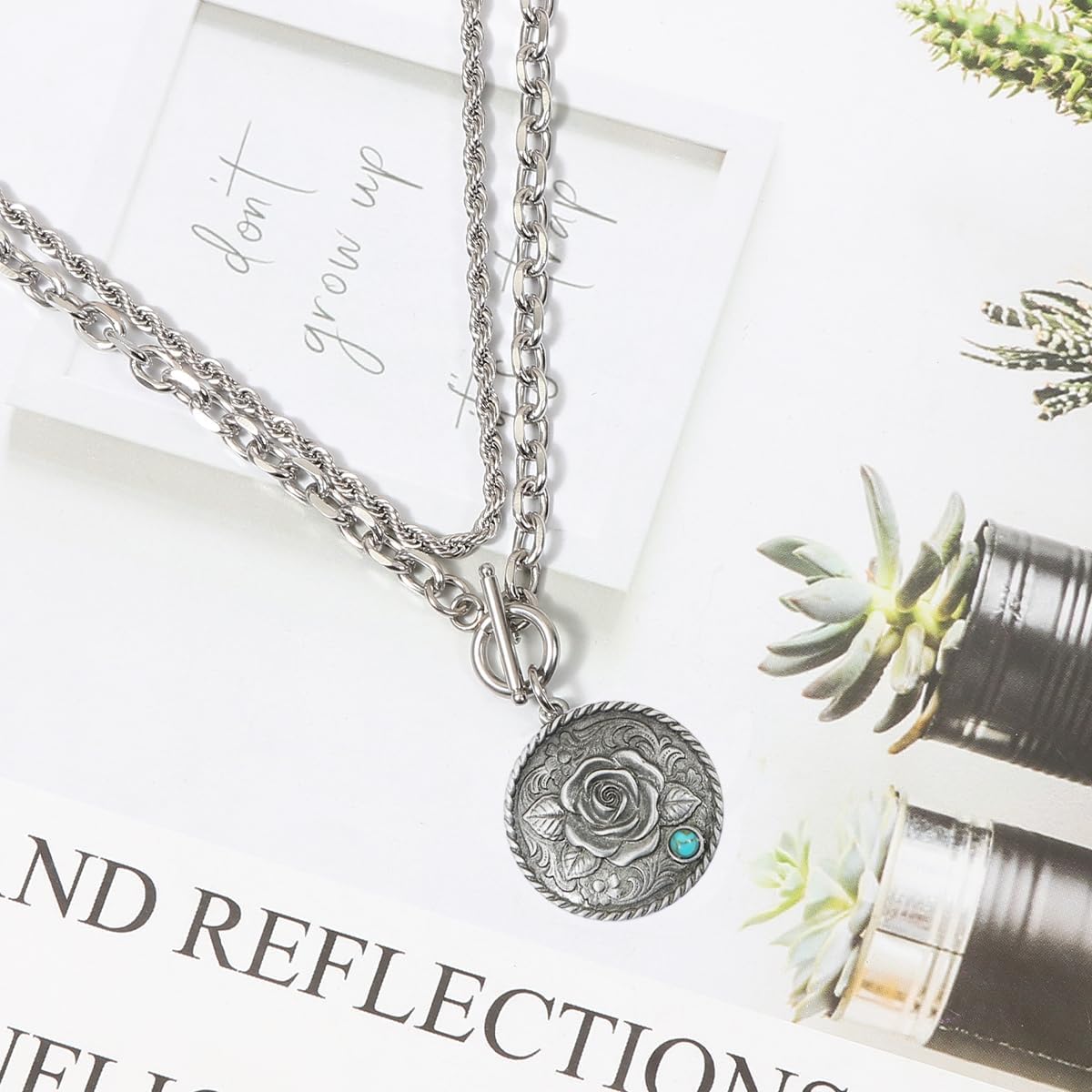 Western Cowgirl Layered Necklace Cowtag Outfits Necklaces Country Necklaces Westerns Jewelry for Women