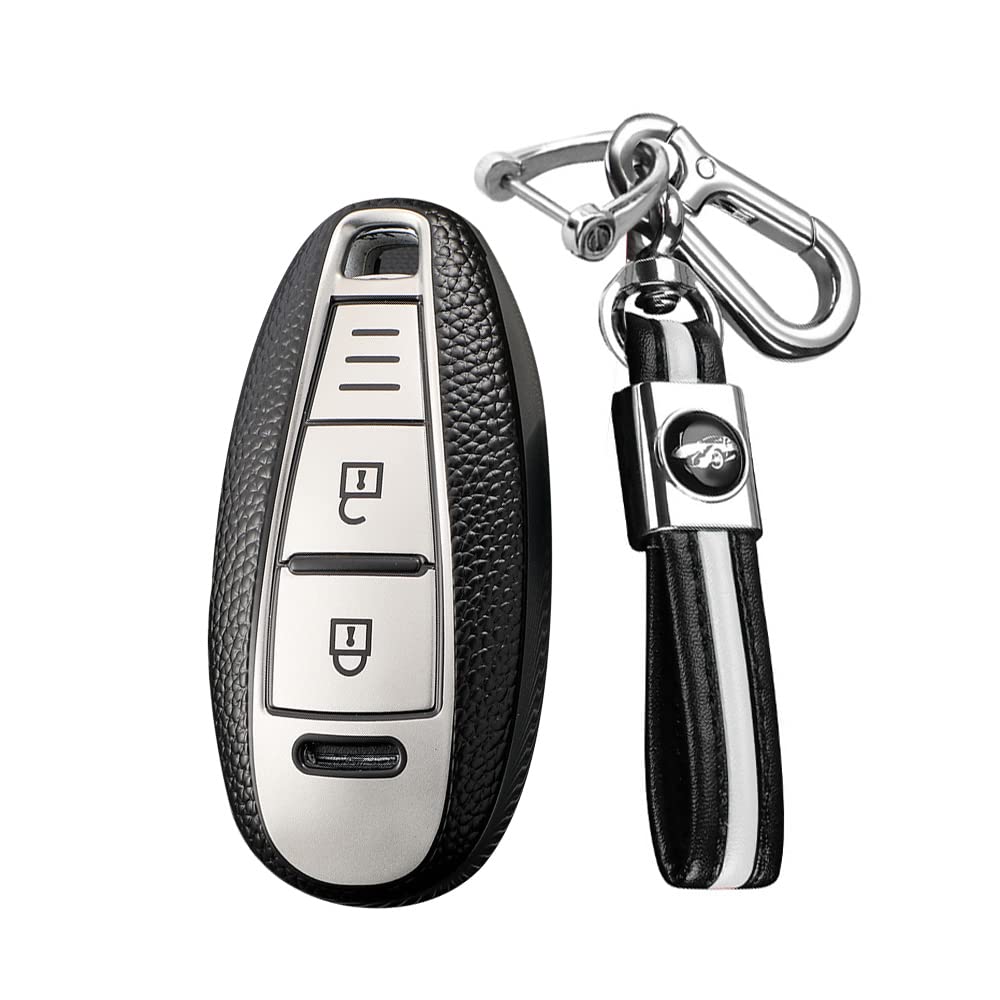 TOOMUME Car Key Cover TPU, Car Key Case Fit For Suzuki Grand Vitara II SX4 S -Cross Alivio Swift Baleno Jimny Ignis Kizashi Maruti, Protective Key Fob Cover Key Fob Case, Three Lines