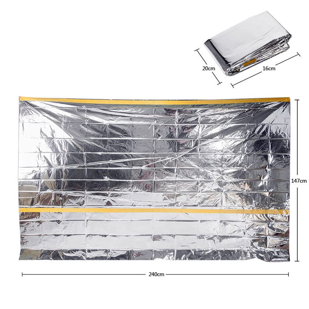 Emergency - Tenda di emergenza con corda ultraleggera, tenda di emergenza, impermeabile, per 2 persone, in Mylar Thermal Shelter per escursioni