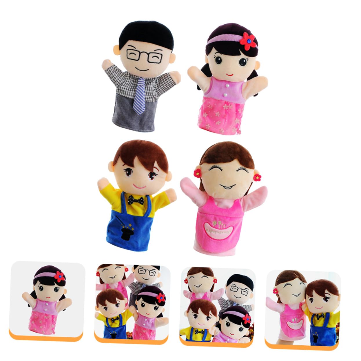 BESPORTBLE 4 Marionette in Panno per Burattini Mano Interattivi per Racconti e Colori Vivaci Educativi per Asilo e Giochi Familiari