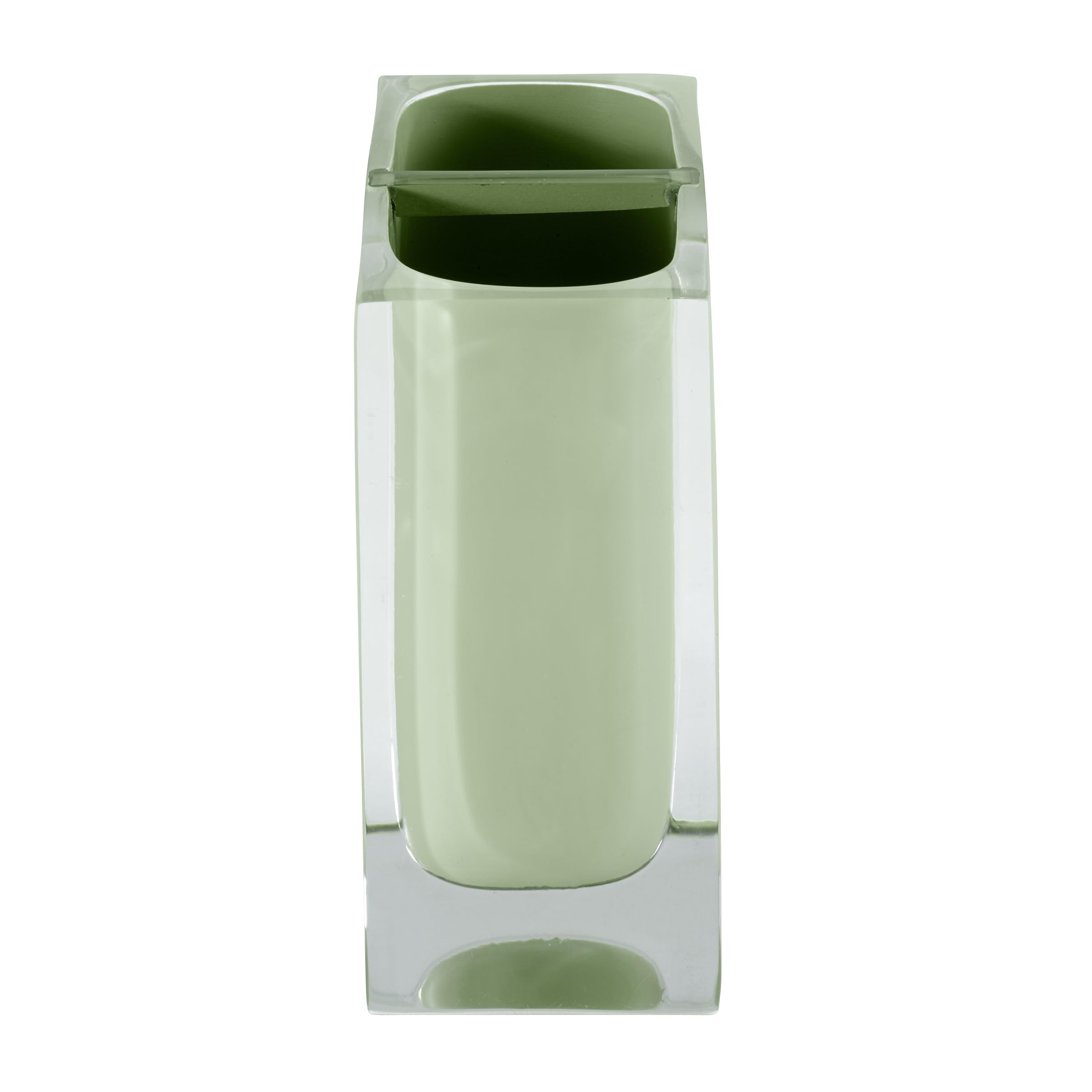 IZOD - Soporte para Cepillo de Dientes, Accesorios de encimera de Resina Transparente, decoración Moderna de baño (colección Marina, Verde)