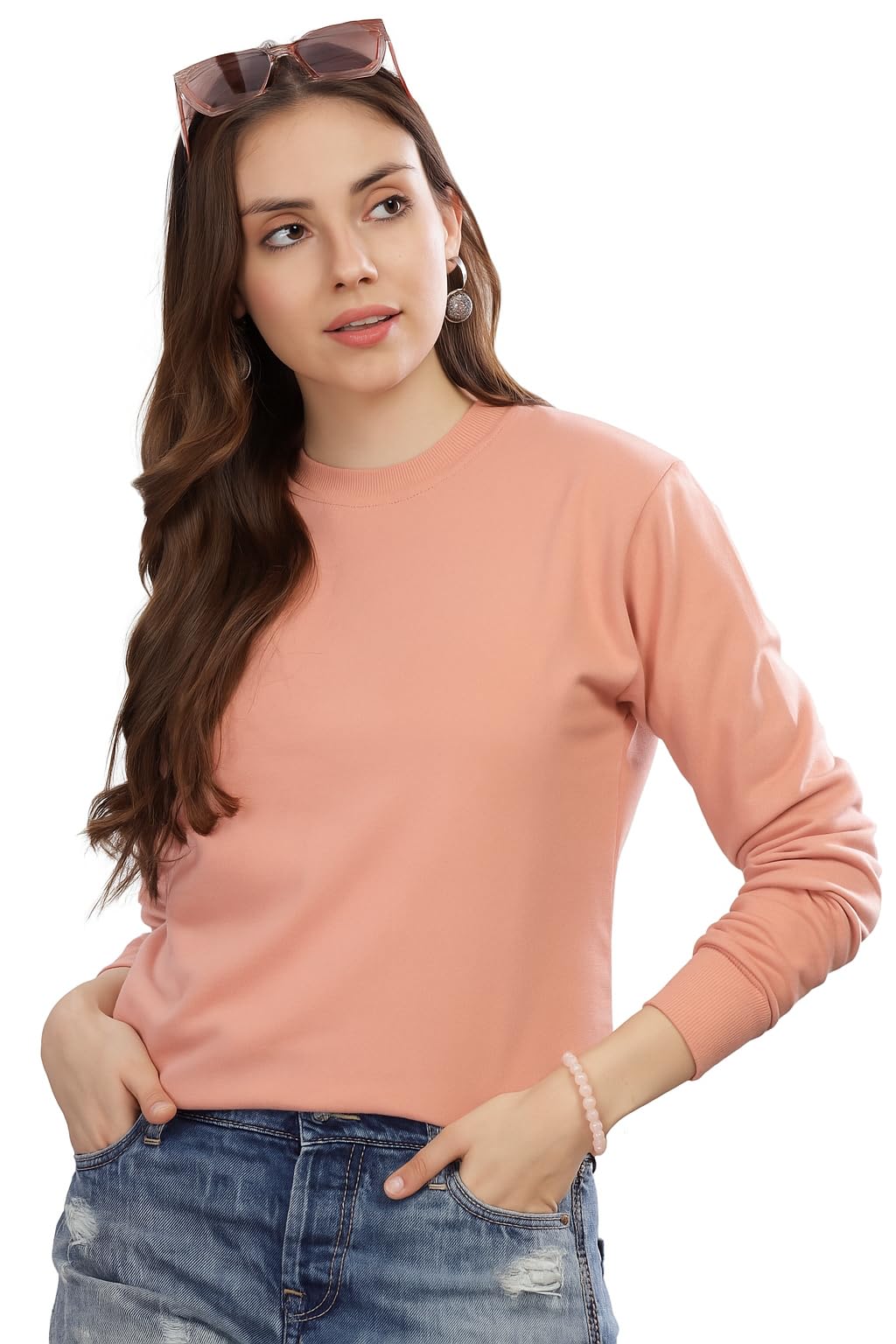 Sweatshirt for Women Winter Wear Full Sleeve Stylish and Cozy Regular Fit, Solid, Outdoor, Gym, Travel & Everyday Wear-image-39