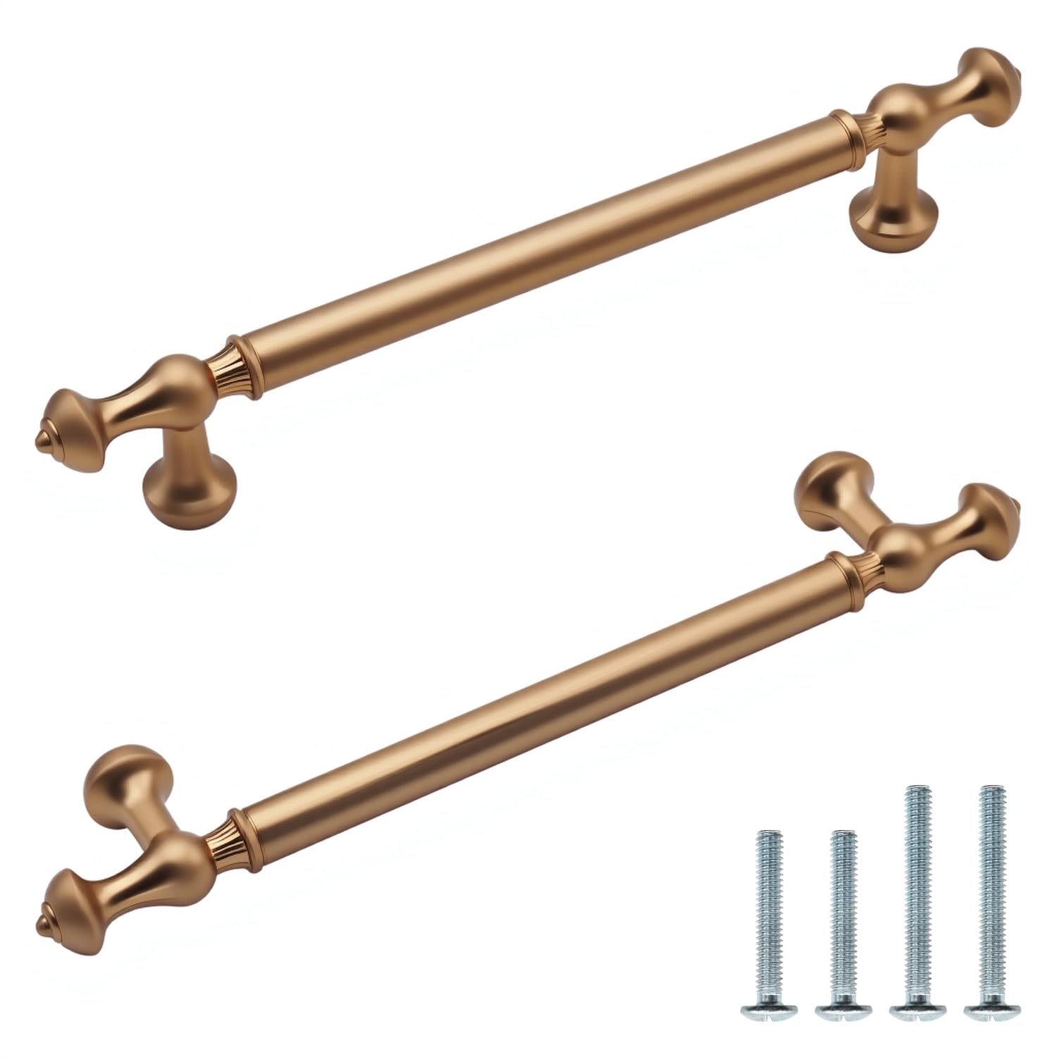 Paquete de 10 tiradores de bronce champán para gabinete, centro de agujero de 5 pulgadas/128 mm, aleación de zinc sólido, tiradores de cajón, cajones de cocina, armarios de baño, accesorios