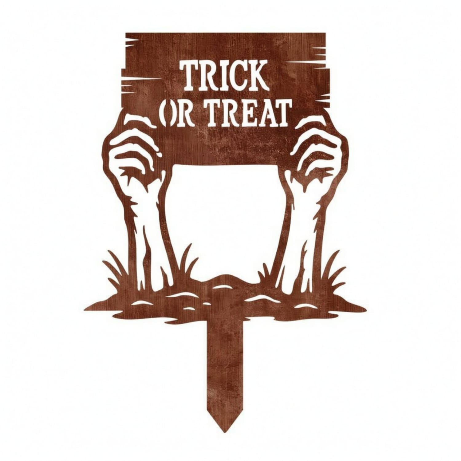weatherproof lawn stake decoration robust metal yard stake outdoor flat cutout yard sign heavy duty for, pathway, style e