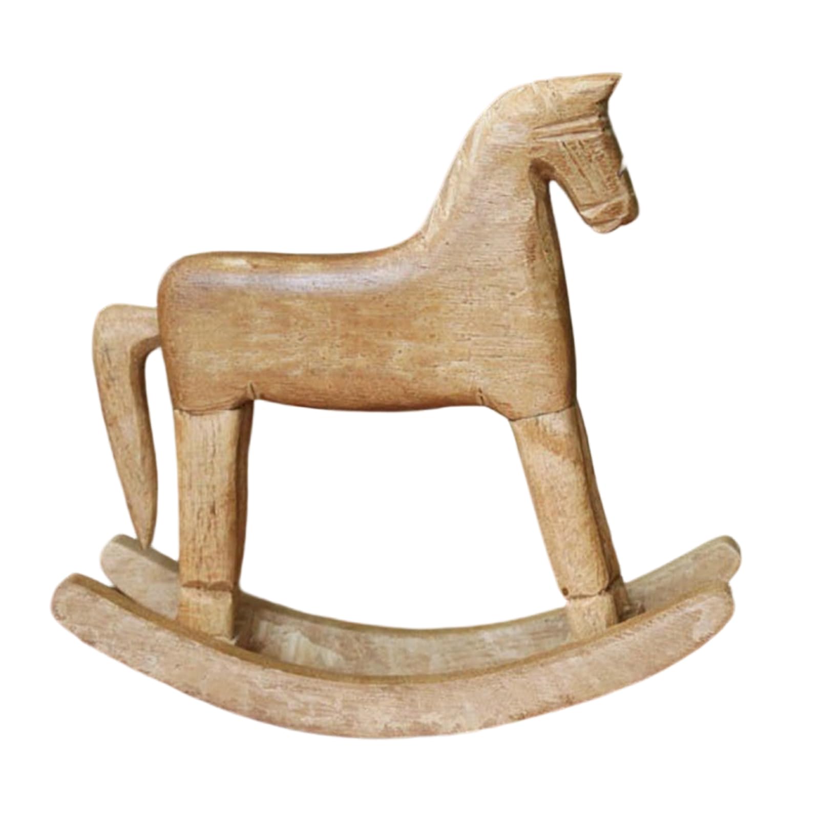 Glifora Mini Wooden Rocking Horse Table Decor - Horse Statues Home Decor, Wooden Rocking Horses Figurine Collectible for Housewarming