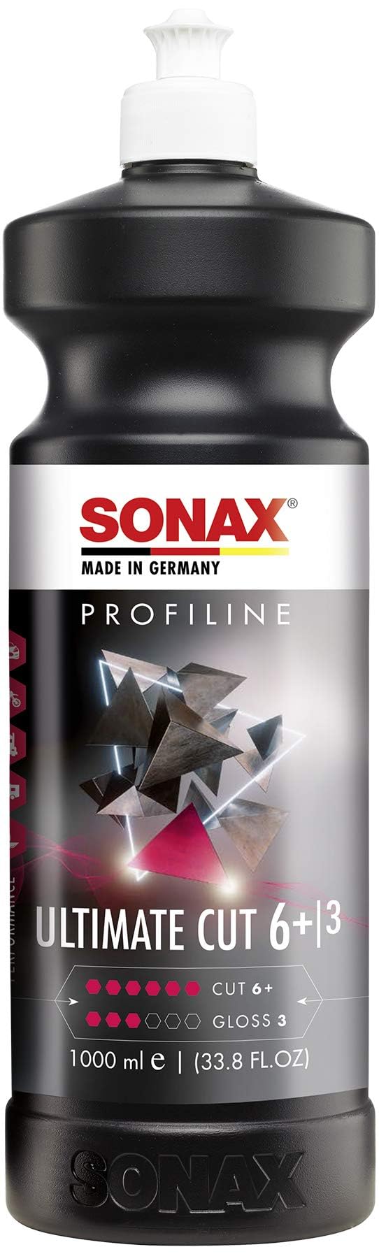 SONAX PROFILINE Ultimate Cut 6+ 3 1L | Heavy-Duty Cutting Compound | Water-Based, Low Dust & Removes P1000 Grit Sanding Marks | Superior Cutting Performance | Body-Shop Safe & Versatile | Easy to Use