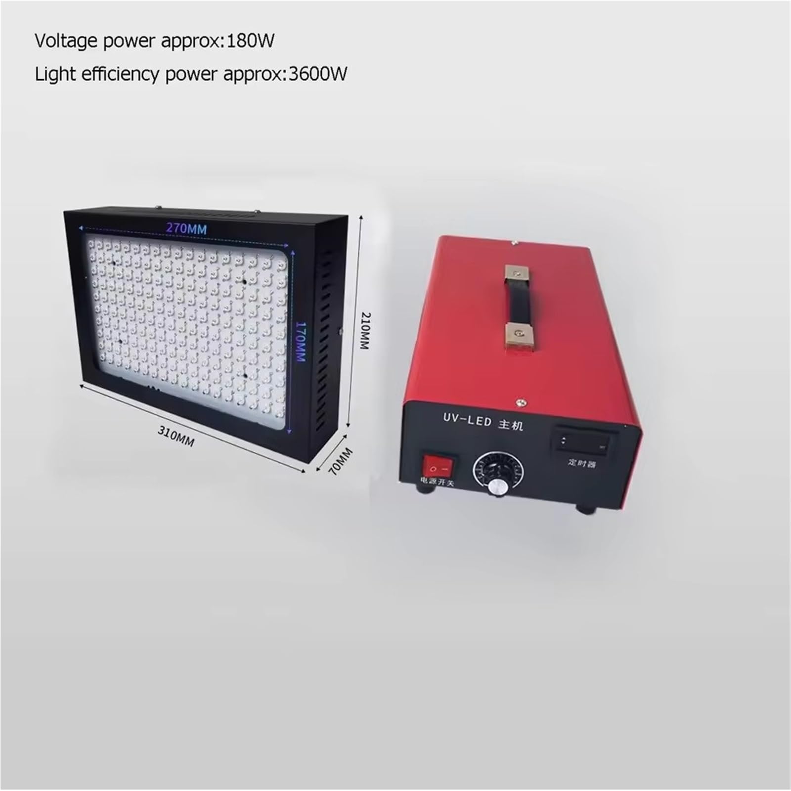 Luce UV per Resina Lampada di polimerizzazione UV for gel con dimmerazione da 800 W, 405 nm, 395, 365, colla senza ombre, inchiostro, vernice, resina for stampa(3600W,395nm*365nm)