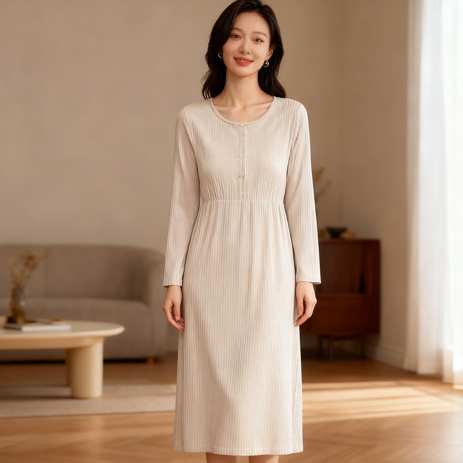 Camicia da notte per allattamento facile da indossare con reggiseno integrato per il comfort della maternità, in morbido tessuto di cotone, camicia da notte per gravidanza