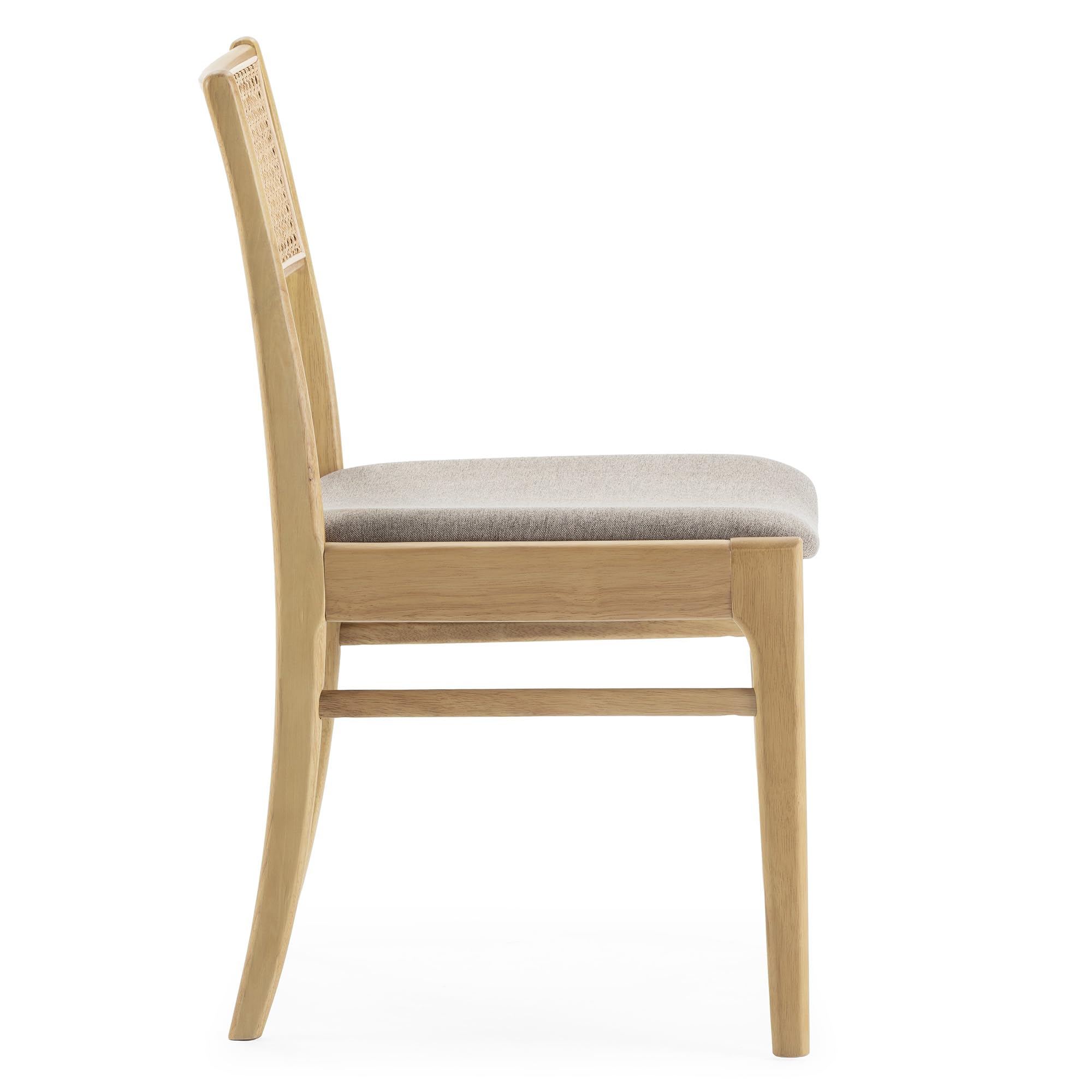 HOMN LIVING Pack 2 sillas Vilma Color Roble, Madera Maciza y ratán Natural, 45,5 cm (Ancho) 54,5 cm (Profundo) 82 cm (Alto)