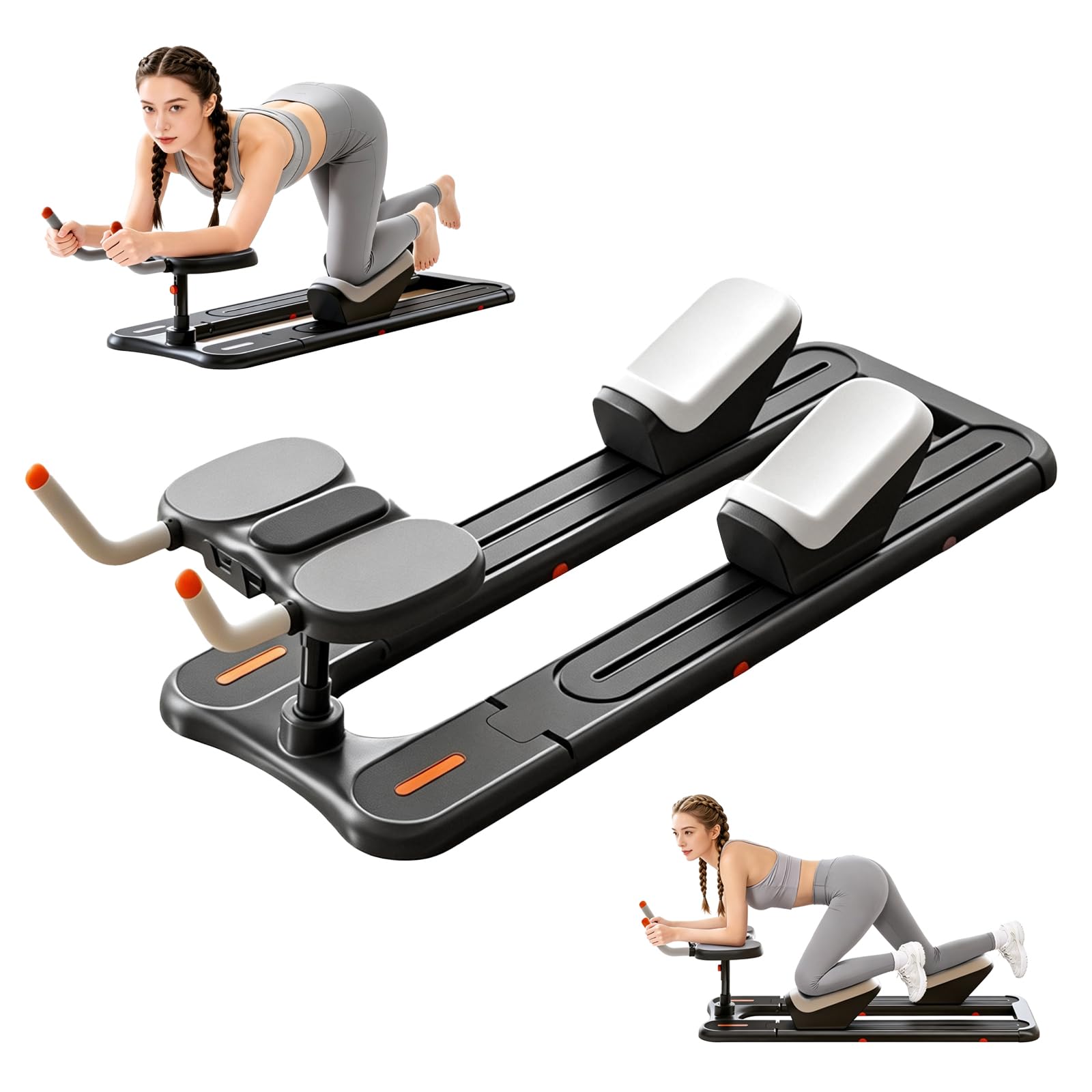 Wirbelsäulentrainer, 6-in-1 Spine Twist & Stretch Trainer Twister Sportgerät mit 3-Fach Höhenverstellbar LED-Timer Handyhalterung für Taillentrainer, Workout, Taillenstraffung, Rücken, Beindehnung