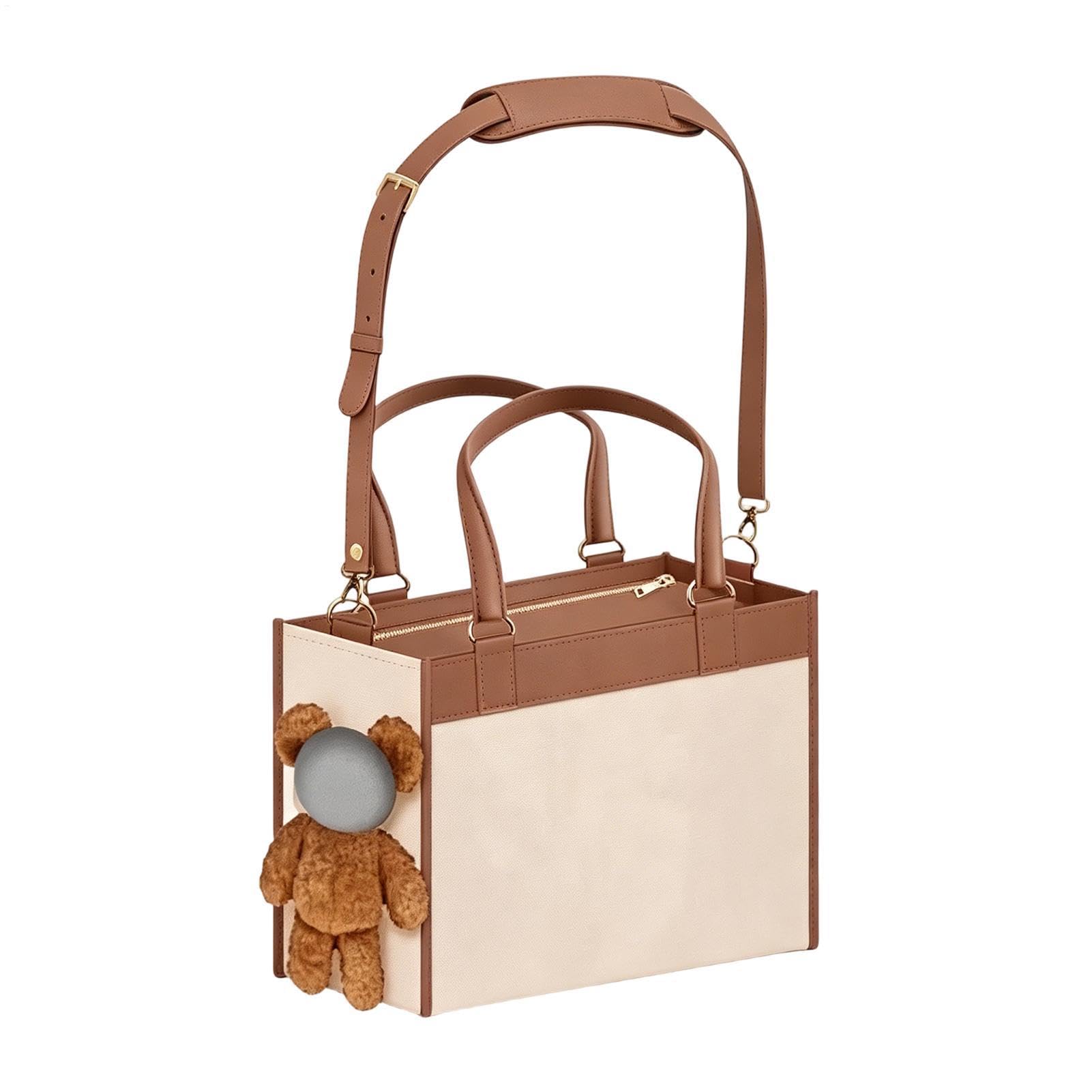 Transportín de Mascotas Bolso Tote Transpirable Oso Cabeza Fuera