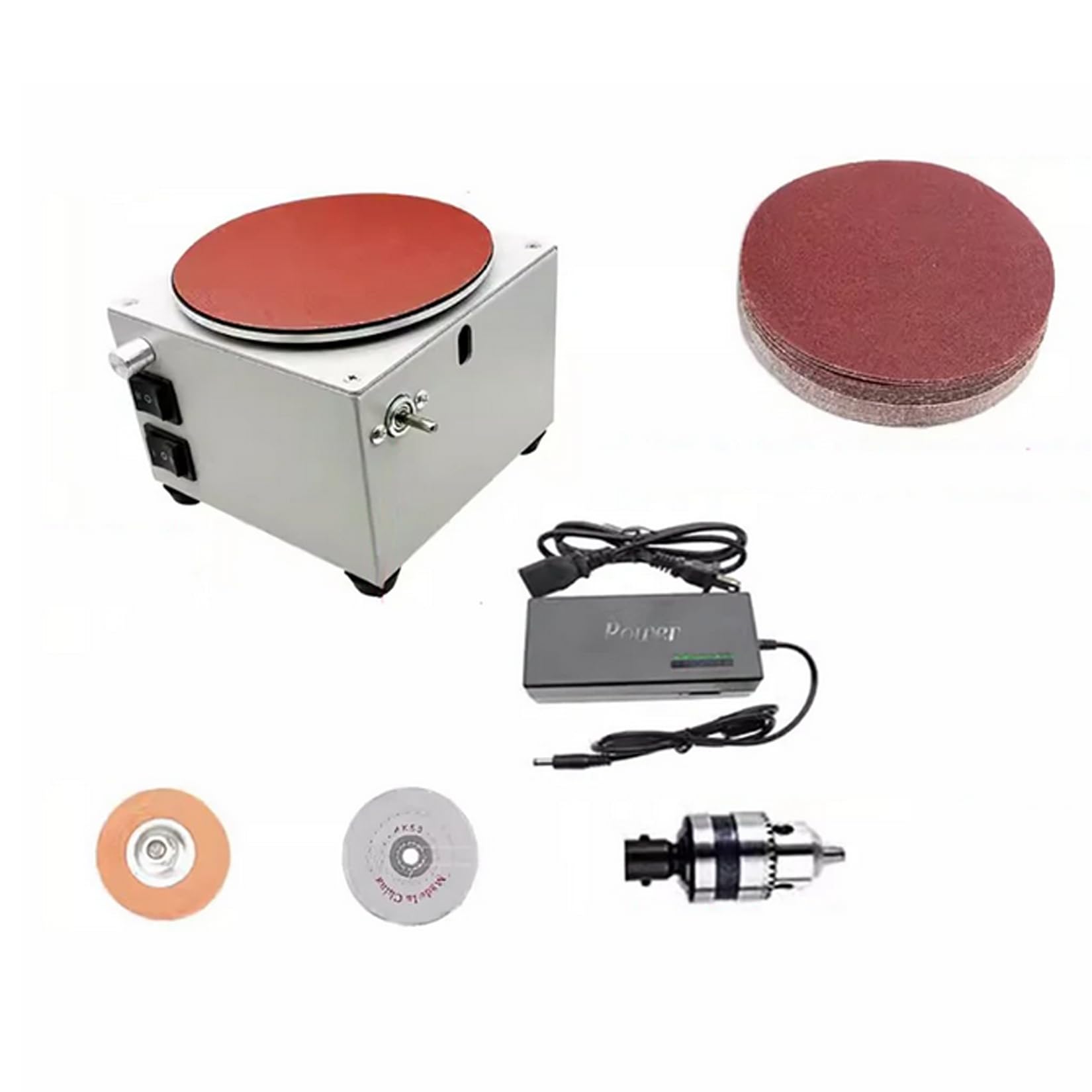 6 Inch Disc Sanding Grinding Polishing Machine Electric Benchtop Sandpaper Knife Sharpener Dual Motor Speed Adjustable Ginder