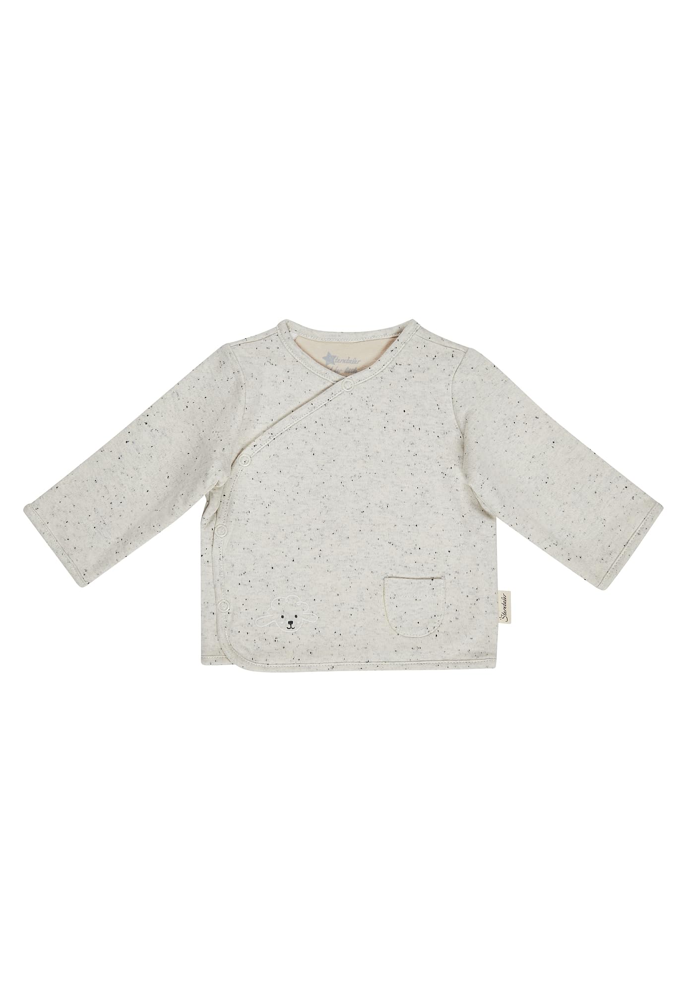 Sterntaler Baby Set Jacke & Hose 2-teilig – Unisex – Melange-Jersey mit Farbsprenkel – Wickeljacke seitlich zum Knöpfen & Hose mit elastischem Bund – Babybekleidung, Farbe Ecru – Größe 62