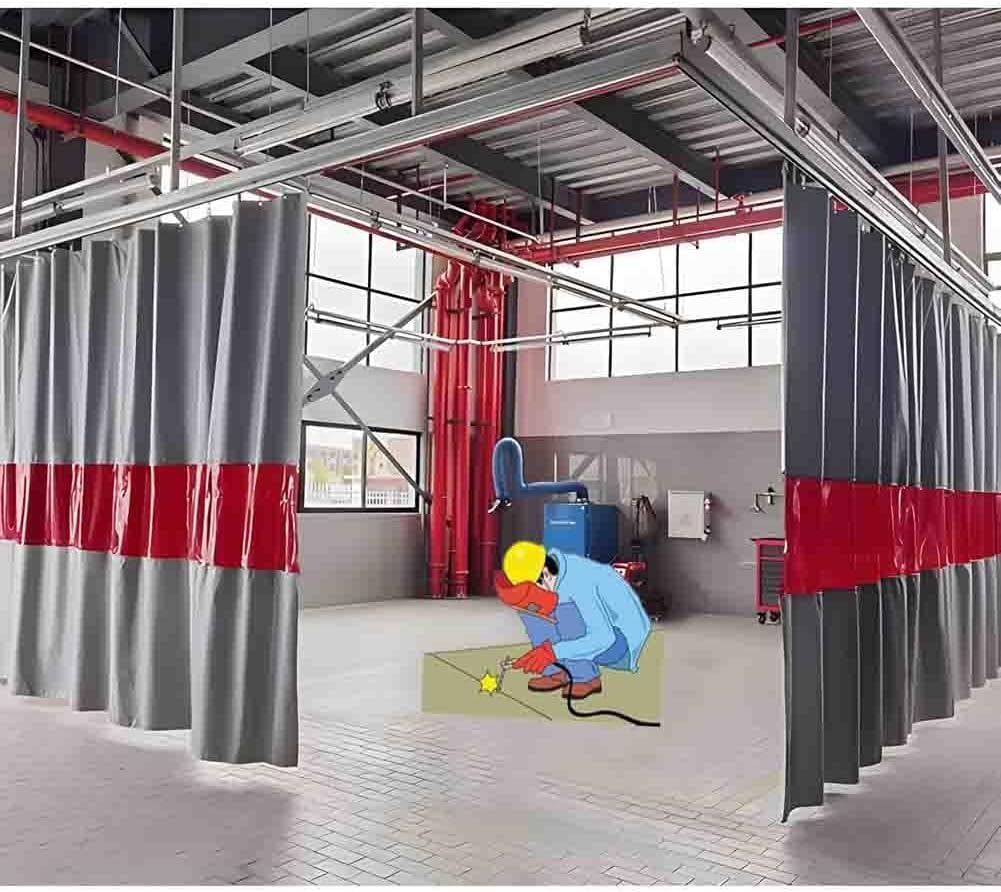 JvFbjLF Welded Curtains, Door Curtains, Flame-retardant Fibreglass, Industrial Blankets, Suspended Welded Curtain Walls For Warehouses, Maintenance Workshops(6X3 M/19.7x9.8 ft)