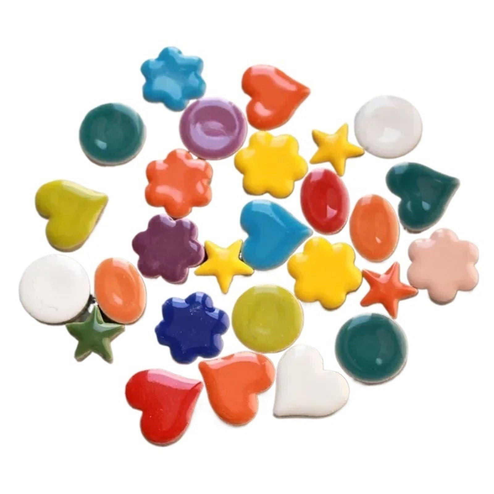 Xulvoz Mix Mosaic Tiles 300G Porcelain Mosaic Tiles Diy Craft Ceramic Tile Making Materials Hobby Pieces Bulk Heart Shape Star