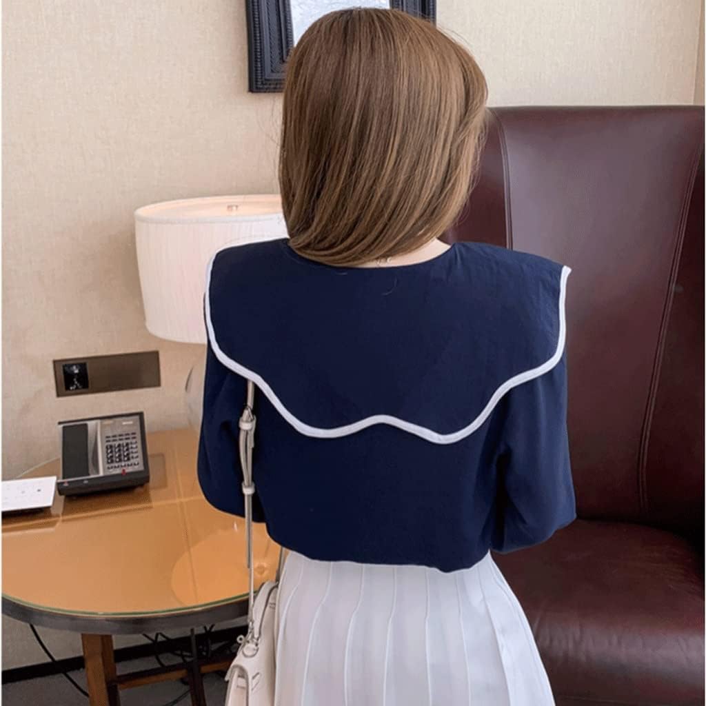 Doll Collar Temperament White Shirt Ladies Design Sense Loose Chic Bubble Long Sleeve Tops