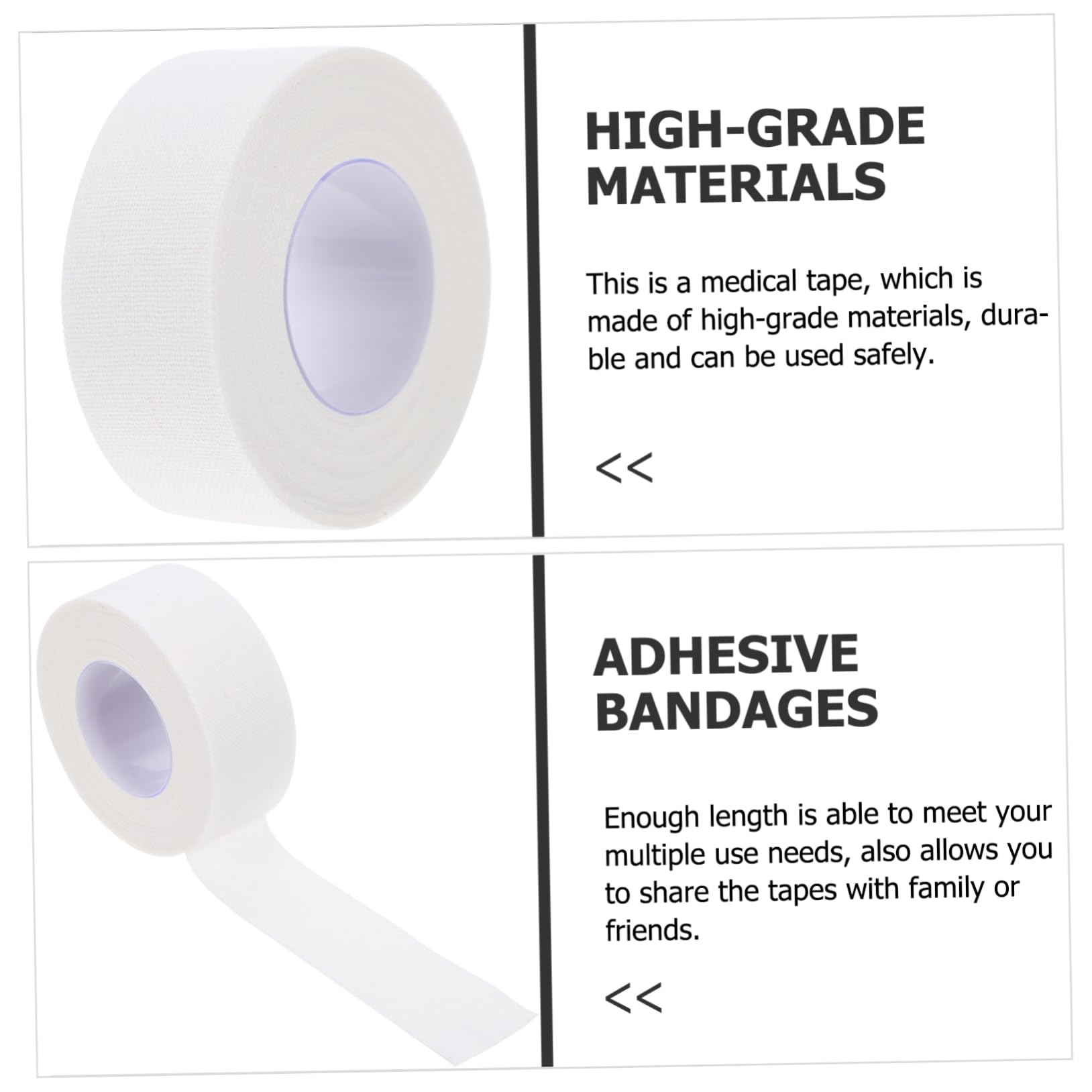 HOODANCOS Silicone First Aid Gauze Tape Breathable Cotton Scar Self Adhesive Fixing Bandage 5 Rolls Easy to Tear