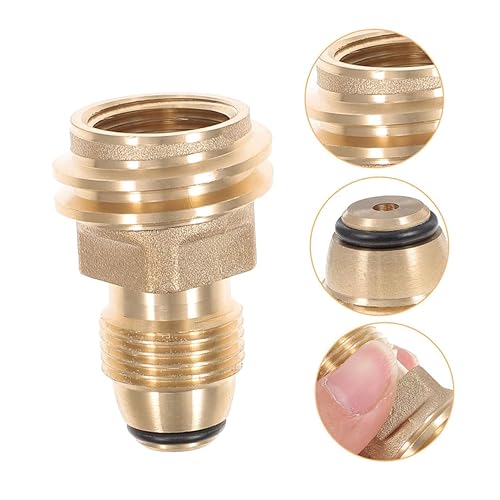 Miniatura 5 de 2PCS Propane Tank Adapter Quick Connect Fittings Solid Brass POL to QCC1 Connector for Outdoor Camping and Grill