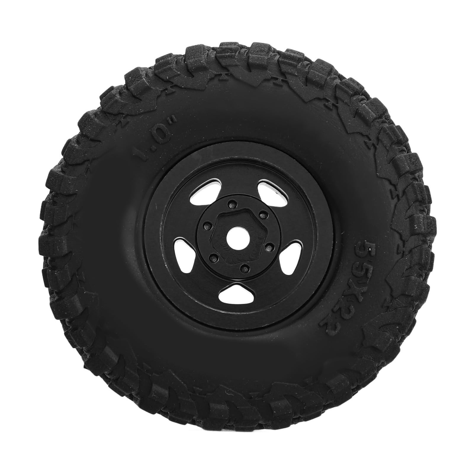 Pilipane 4pcs rc Pneumatici Crawler Pneumatici ad Alte Prestazioni in Gomma Morbida con Cerchi in Lega di Alluminio Parti di aggiornamento per SCX24 1/24 1/18 RC Auto (Nero)