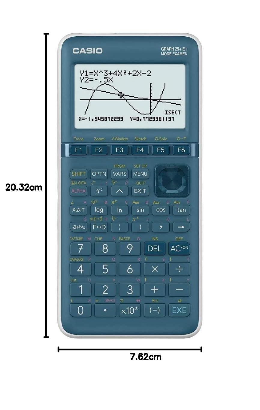 Casio Graph 25+E II con Custodia Protettiva WYNGS inclusa Nero - Calcolatrice Grafica - Pacchetto Base (Francese)