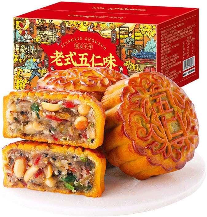 Mid-Autumn Moon Cake,Matcha Mango Cake,Nut Traditional