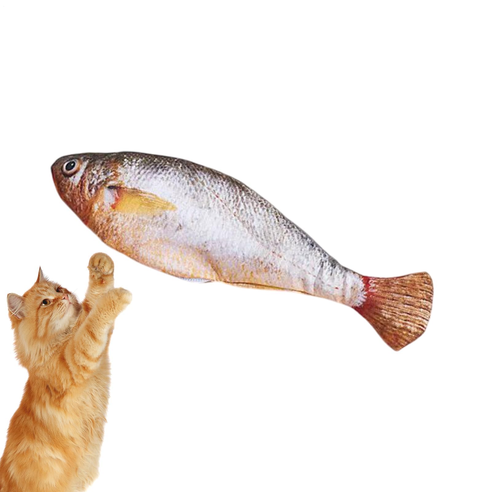 Juguetes para Gatos， Juguete Interactivo for Gatos y Peces, enriquecimiento eléctrico automático for aliviar el aburrimiento, Juego de Ejercicios(Little Yellow Croaker)