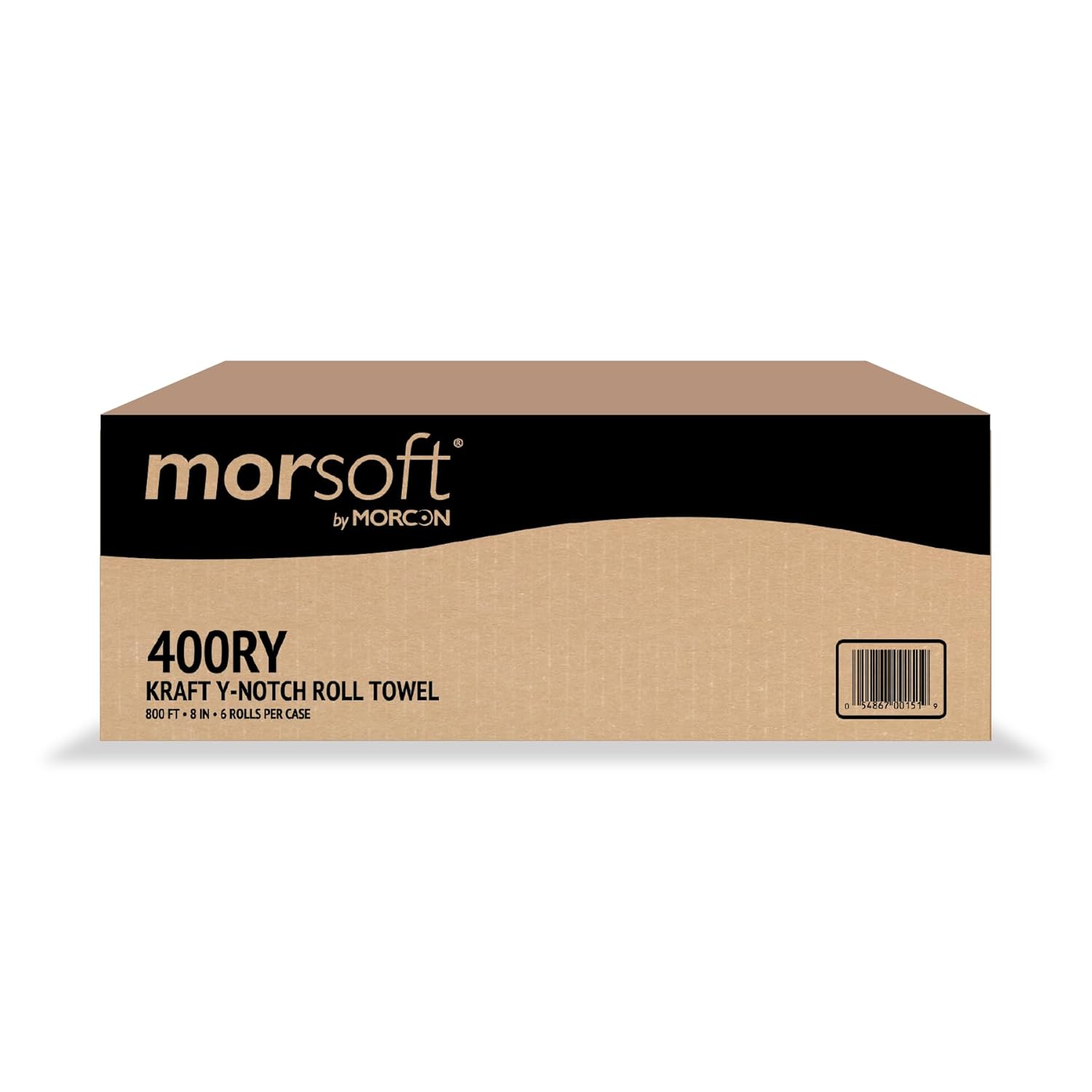 Morsoft Controlled Towels, Y-Notch, 8-inch x 800 ft, Kraft, 6/Carton (400RY) - Image 2