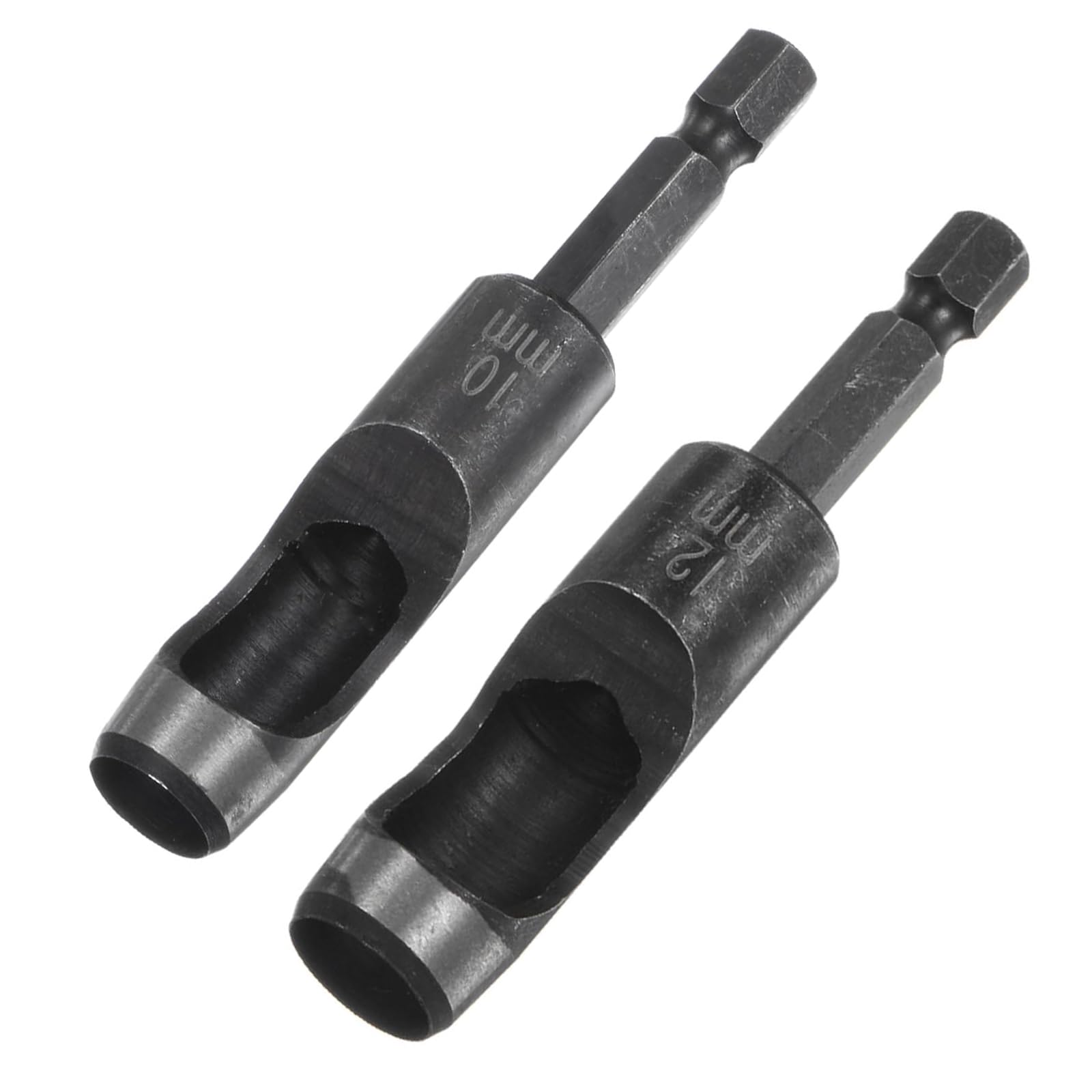 TA-VIGOR 10mm 12mm Leather Hollow Hole Punch 1/4 Inch Hex Shank 2pc