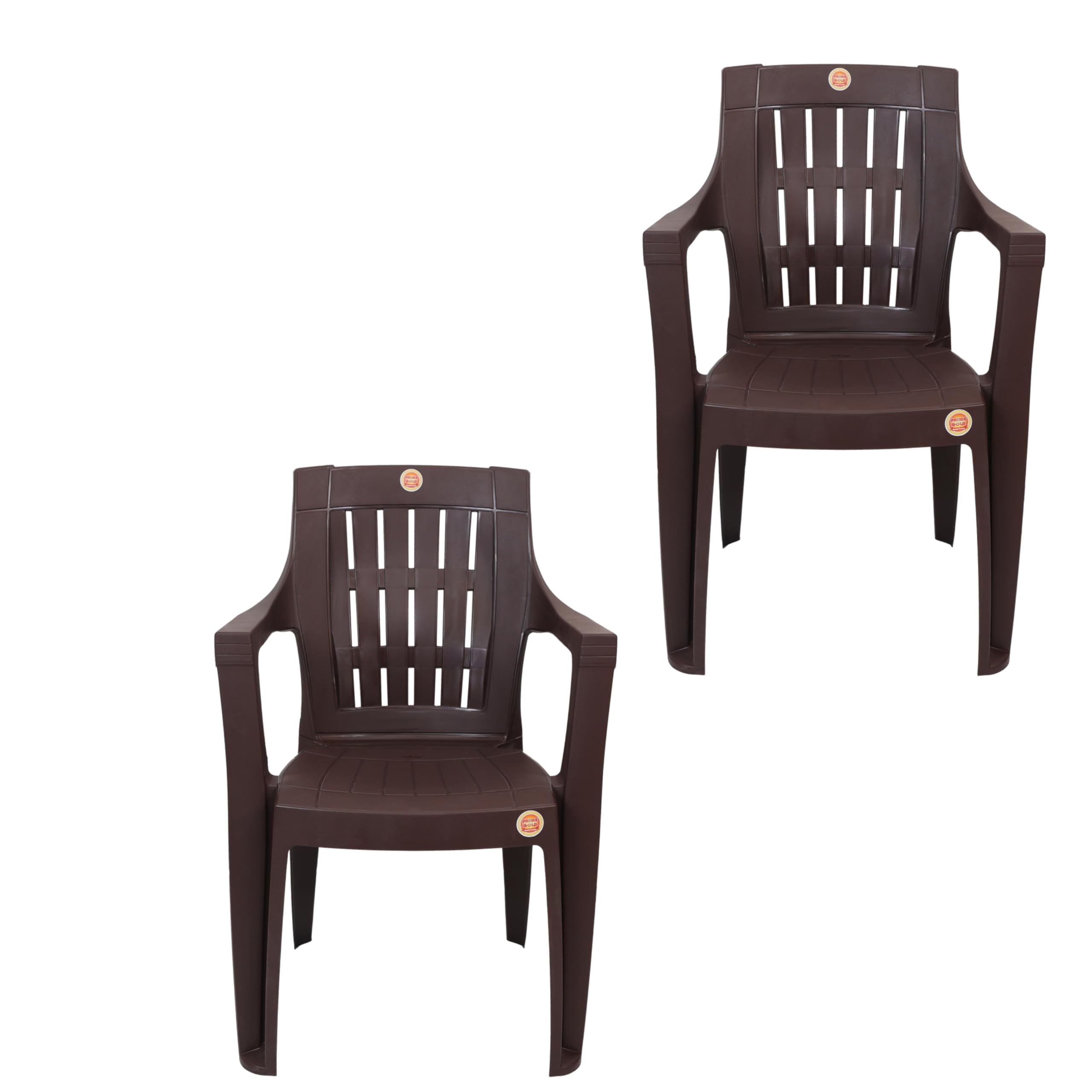 Prime Gold® Polo Brown Chair for Home, Living Room | Plastic Chair for Dining Room, Bedroom, Kitchen, Living Room | Strong and Sturdy, Magic Plastic Chair (Set of 2)-image-29