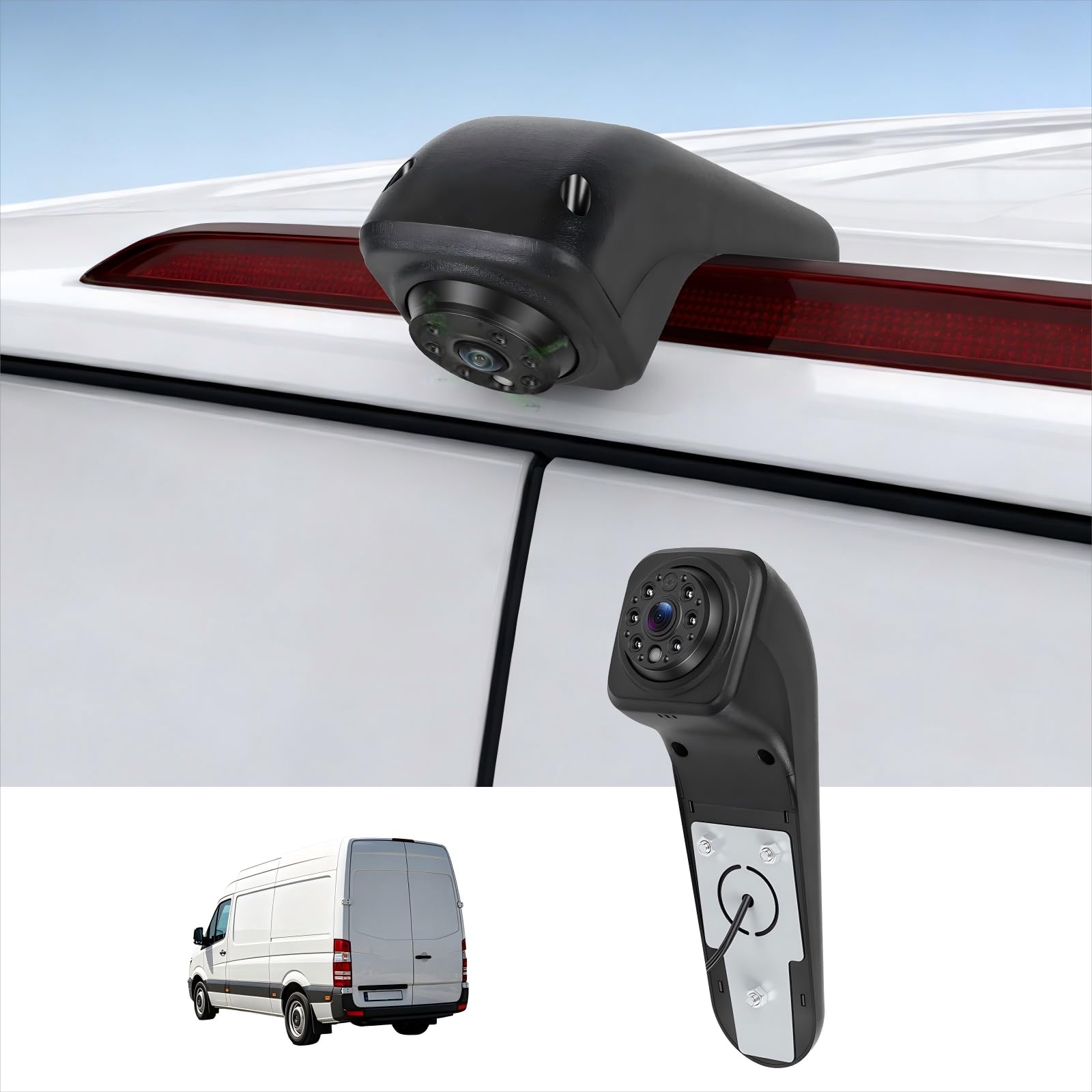 SIXWIN Kamera cofania 720p, do samochodu Volkswagen Crafter 2017, szeroki kąt widzenia 140°, wodoszczelność IP67, widoczność w nocy ze światłami na podczerwień