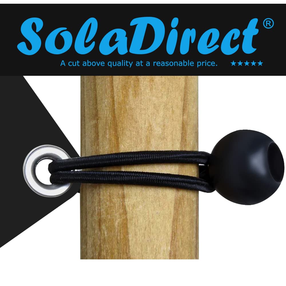 PRETEX Bungee Cords With Balls - Set Of 25pcs X 9 Inch Universal Elastic Cord W/Ball Ties - Heavy Duty Bungees Perfect For Tent, Canopy & Tarp Tie Down - Black 3 thumbnail image