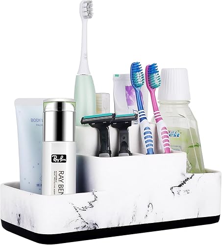 Portacepillos de dientes para baños, organizador de baño, encimera, tocador, baño, organizador de accesorios de baño, organizador de accesorios de