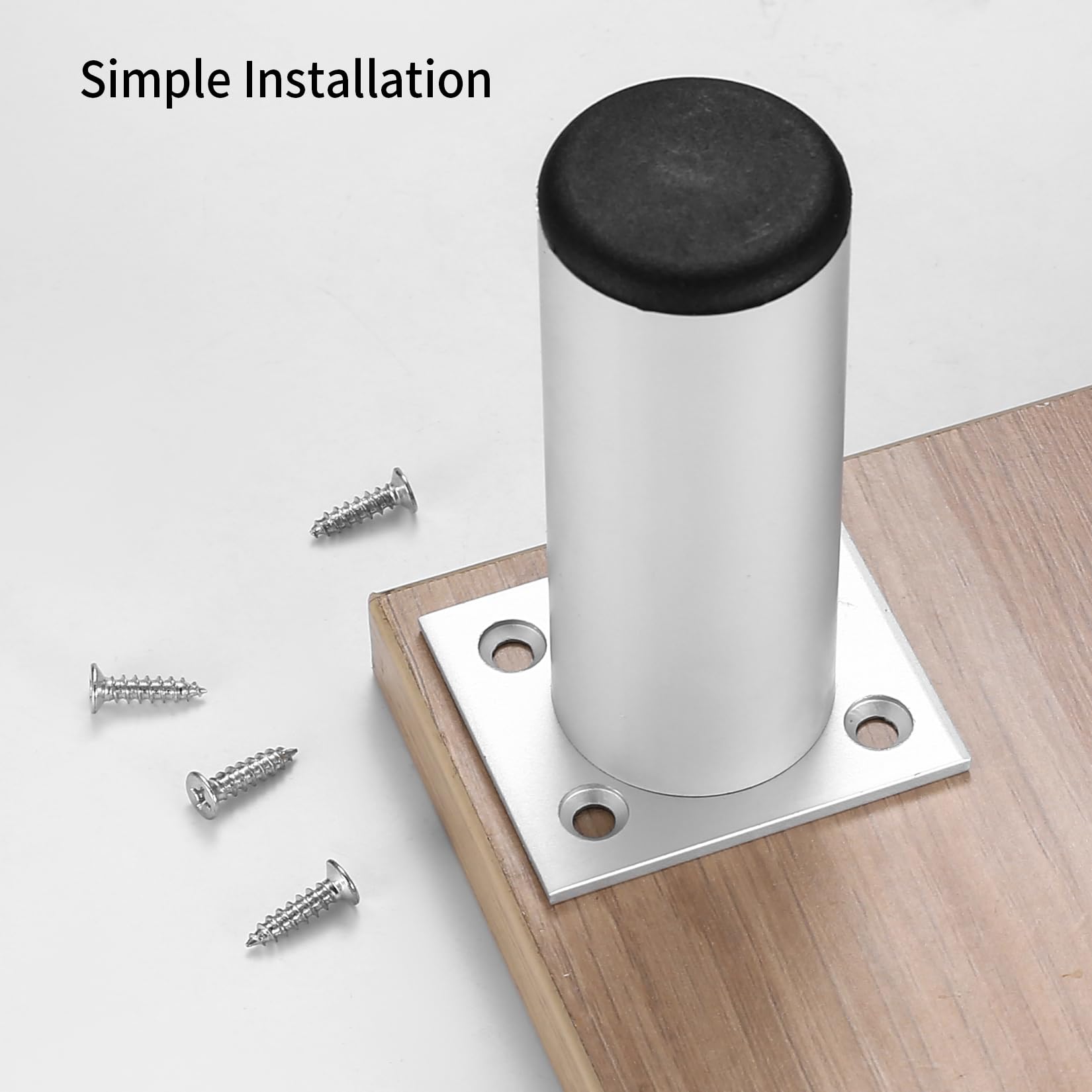 4 Pieces Adjustable Furniture Legs, 4 Inch/10cm Silver 0-20mm Adjustable Furniture Feet - Image 4