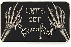 CROWNED BEAUTY Spooky Skeleton Rug Runner