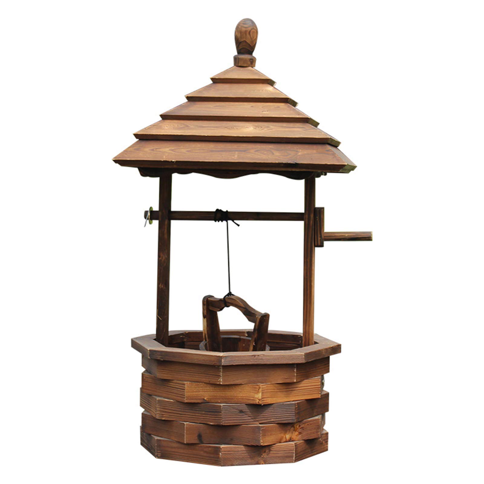 Buy Outdoor antique water well flower trough wooden flower pot