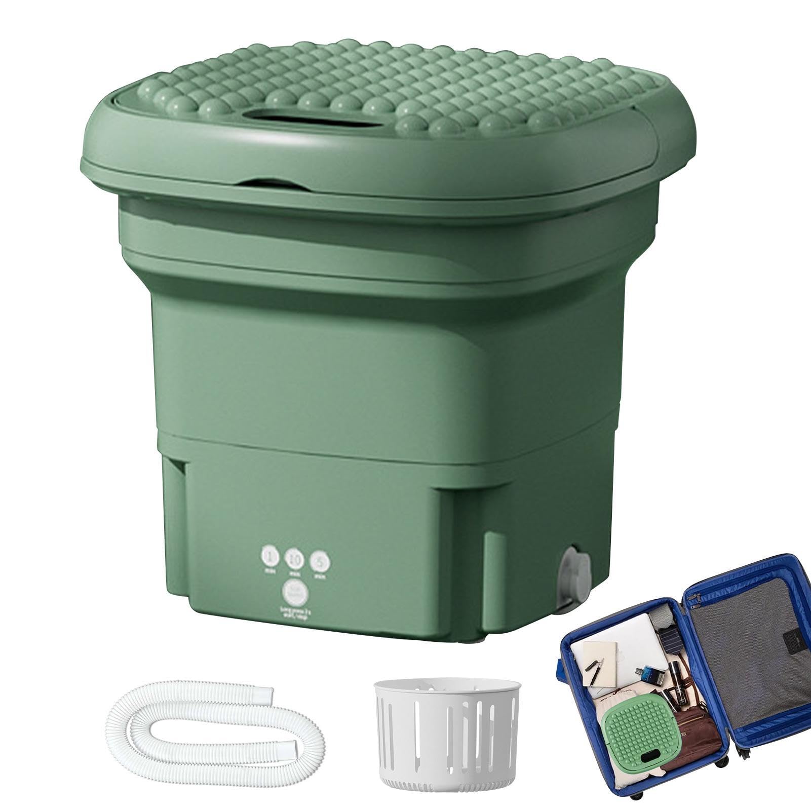 BHOLI Lavadoras portátiles, 2 en 1 8L Gran Lavandería Inteligente Lavadora Y Secadora, Lavadora Plegable con Secadora, Lavadora Plegable para Ropa con Cubo Secadora