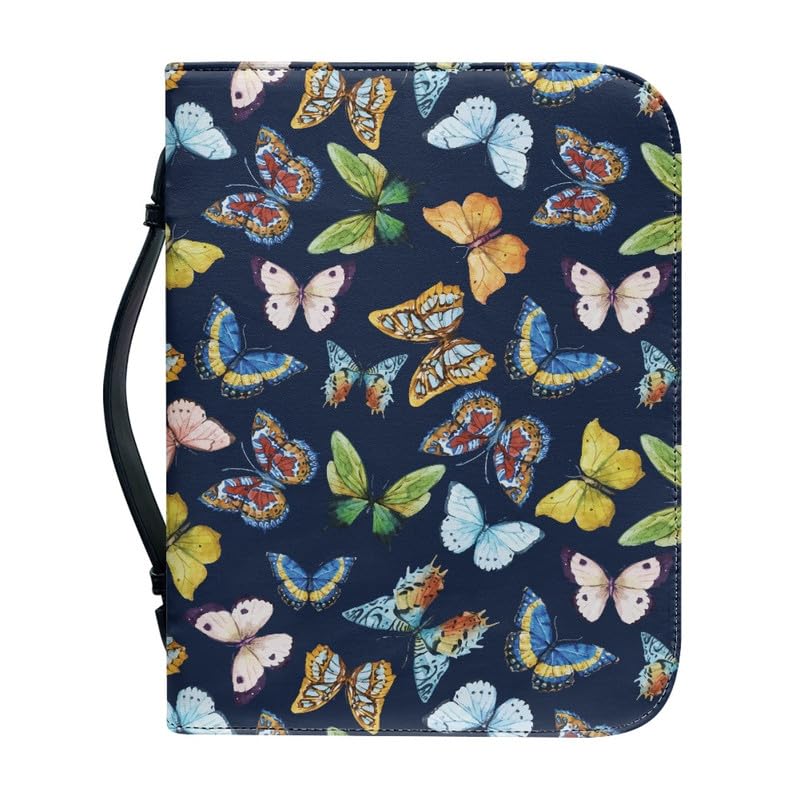 Garronmavis Morpho Butterfly Bible Cover for Women, Artistic Papilio Zippered Bible Carrying Case, Butterflies Art Bible Carrier - 2XL — image 1